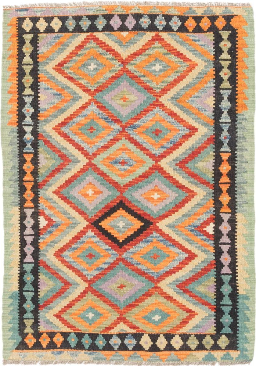 Orientteppich Kelim Afghan 108x151 Handgewebter Orientteppich, Nain Trading, rechteckig, Höhe: 3 mm