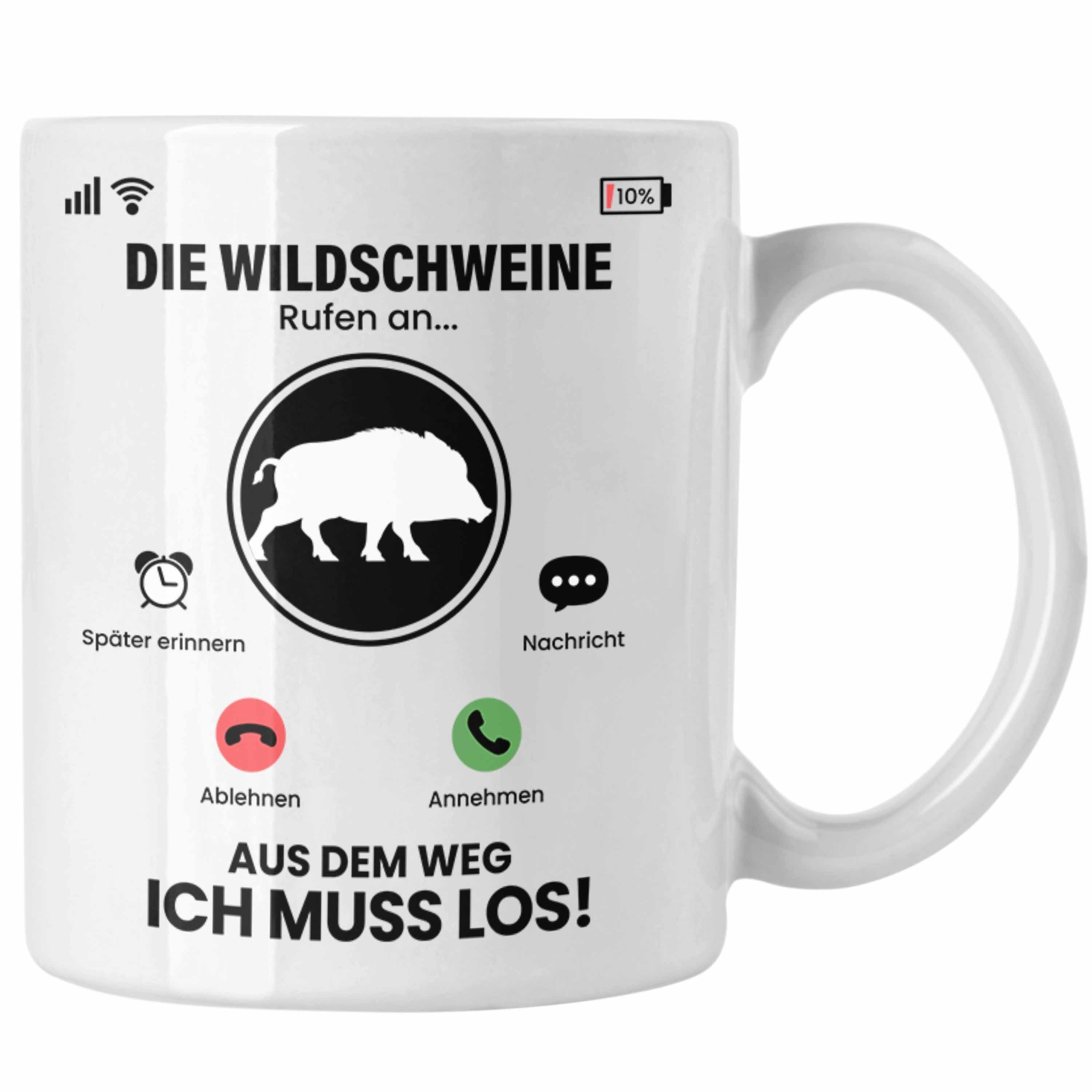 Trendation Tasse Die Wildschweine Rufen An Tasse Geschenk für Wildschweine Züchter Besi Weiss