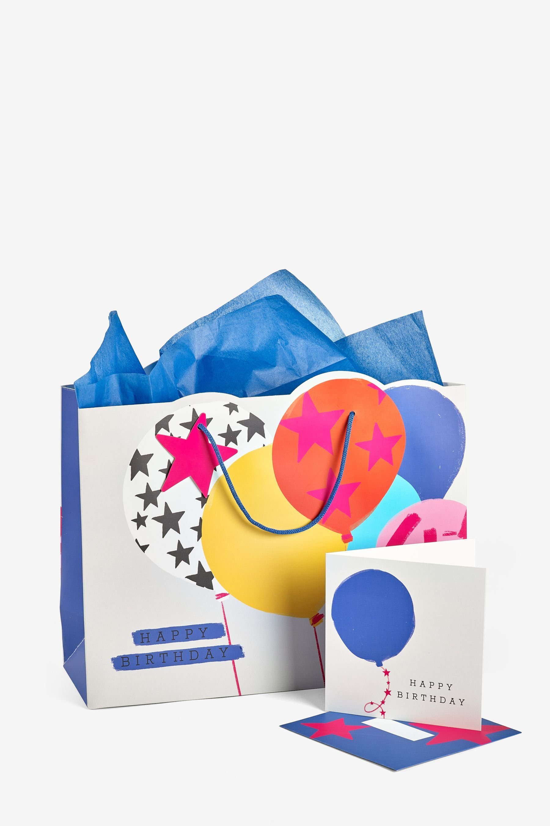 Next Karte Geschenkpapier (1St) Set, Geschenktasche Ballon im und