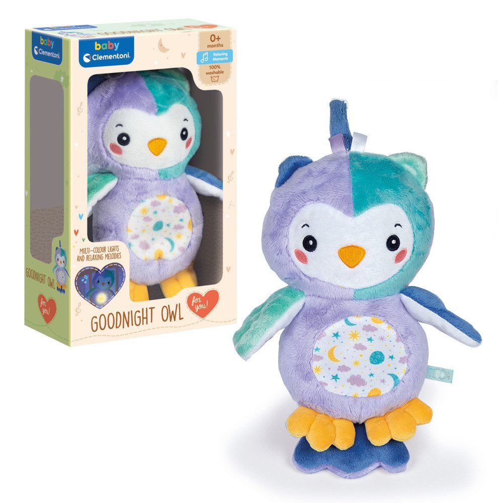 Clementoni® Plüschfigur Plüsch Eule mit Licht und Sound