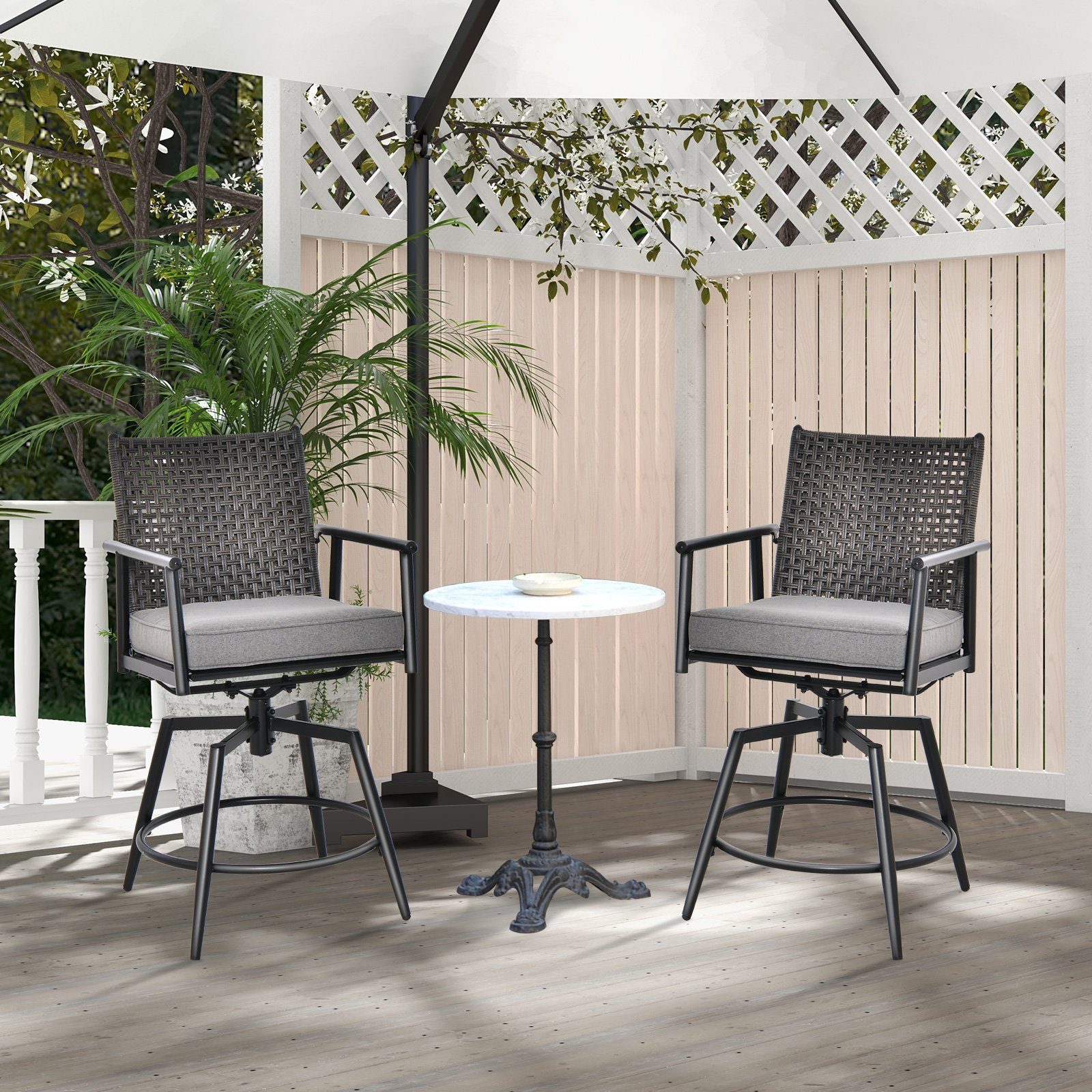 COSTWAY Gartenstuhl (4 St), Barhocker mit günstig online kaufen