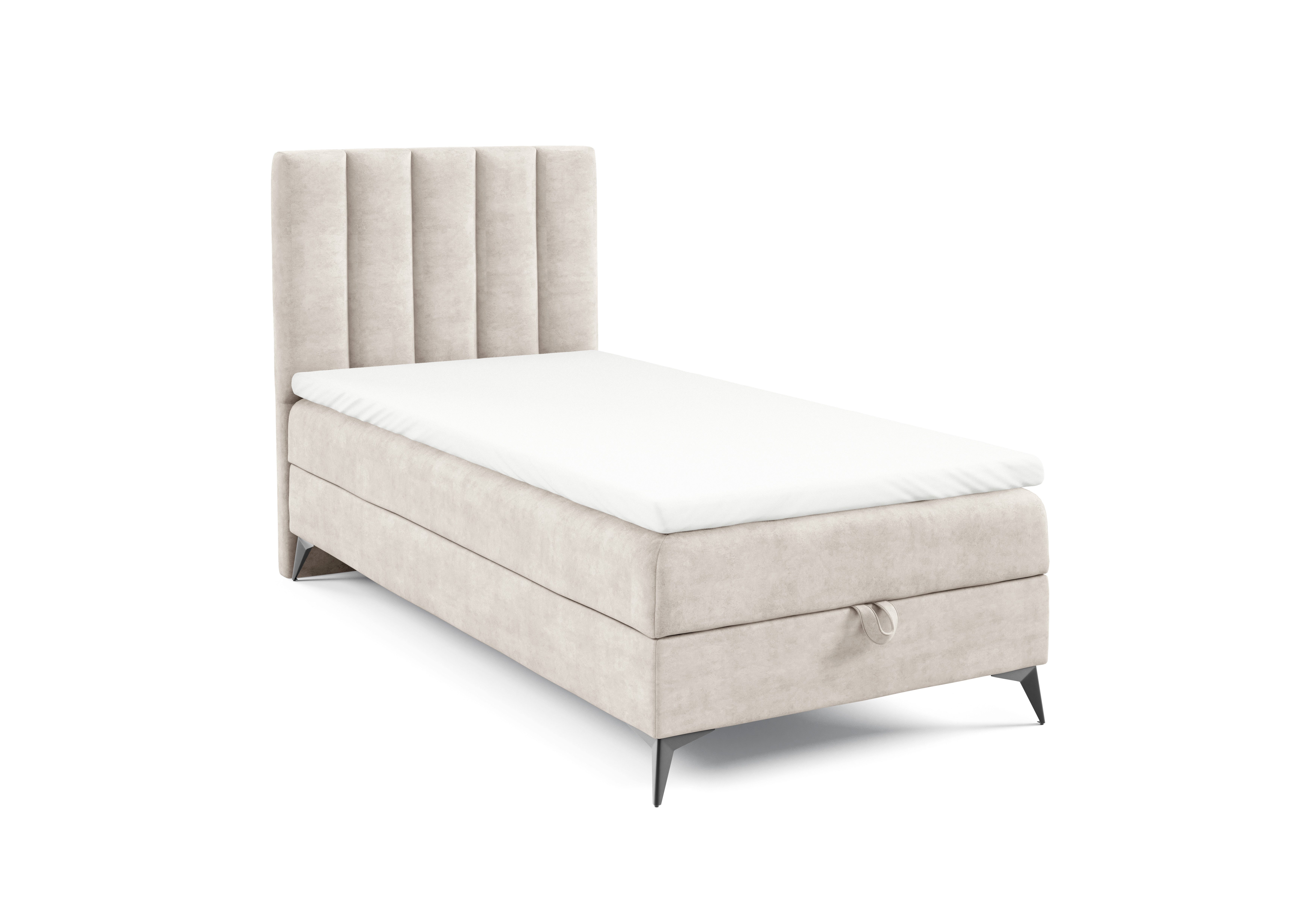 Best for Home Boxspringbett K10 Single SLIM mit Bettkasten & Bonellfederkernmatratze, Topper H3 (Einzelbett, Polsterbett, Kinderbett, Juniorbett, Hotelbett, 70x200 80x200 90x200 100x200 cm), mit oder ohne Topper, Flexible Liefermöglichkeiten, Handwerksqualität