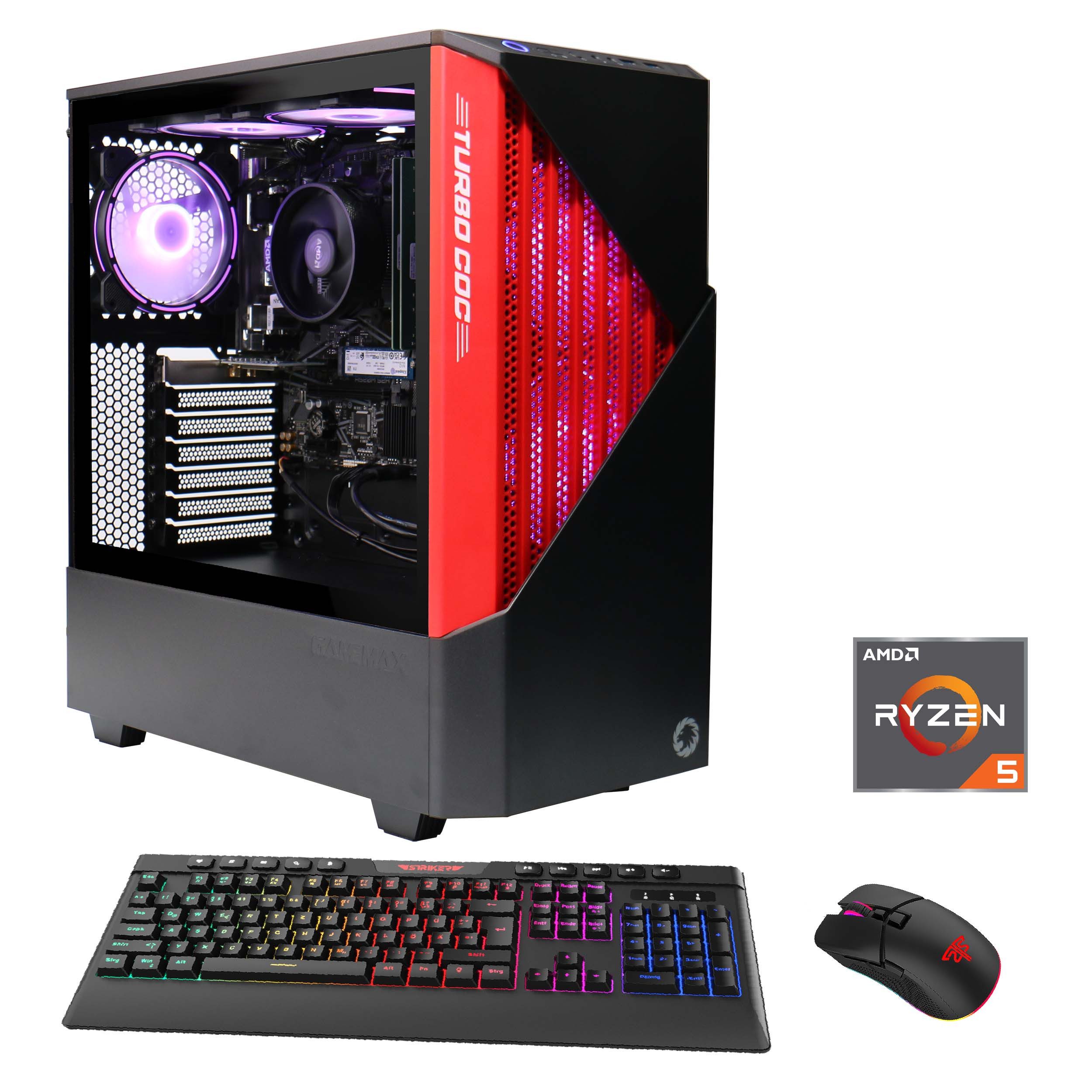 GAMEMAX Multimedia-PC Contac BR 7041 PC (AMD Ryzen 5 5600G, 16 GB RAM, 2000 GB SSD, Luftkühlung, Windows 11)
