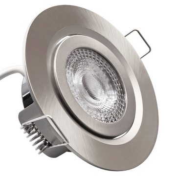 Maxkomfort LED Einbauleuchte LUMAX, LED fest integriert, warmweiß, 3000K, warmweiß, dimmbar, einbauspot, deckenspot, rund, 400 lumen, schwenkbar, flach