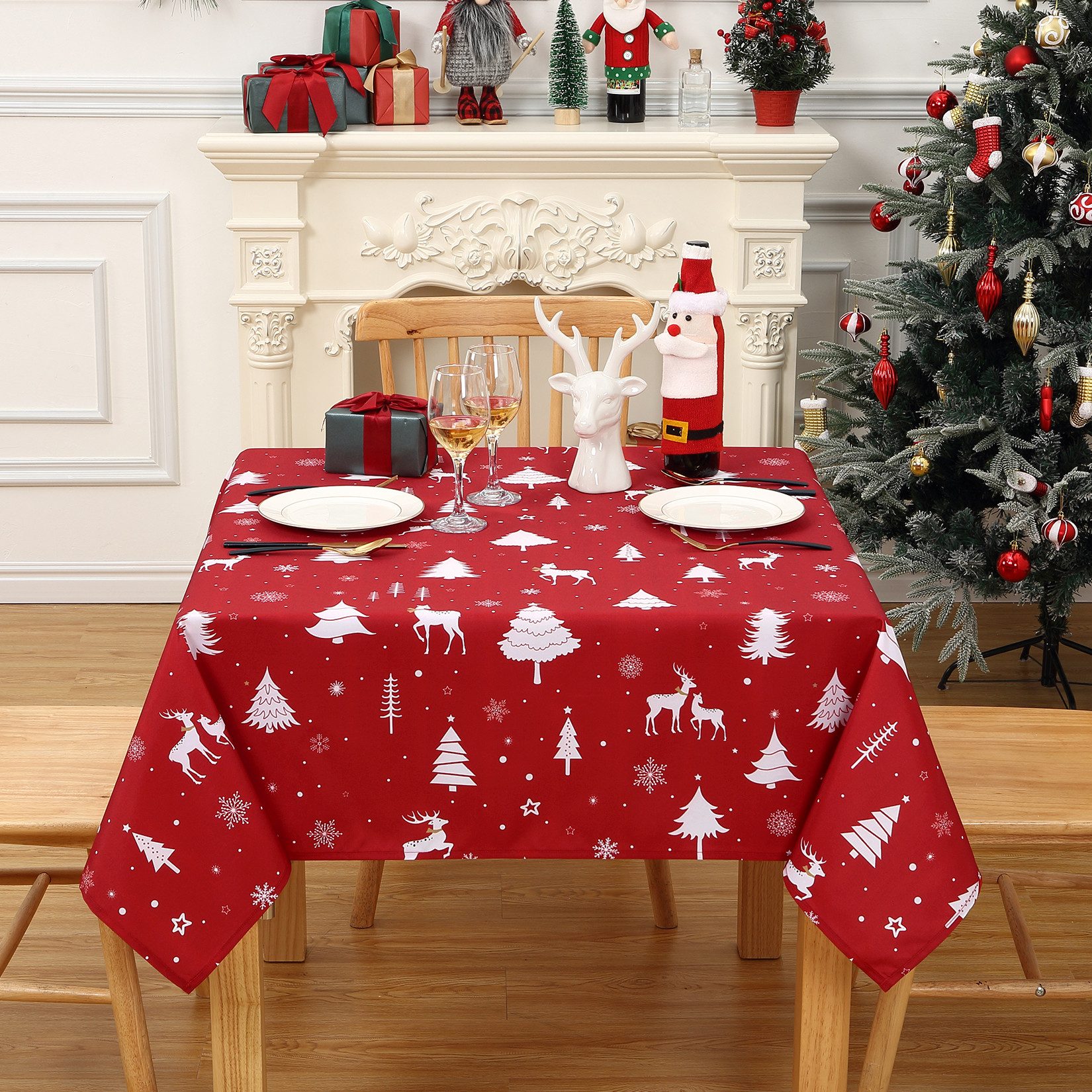 GarveeMore Tischdecke Weihnachtstischdecken Waschbare Tischdecke Schmutzabw günstig online kaufen