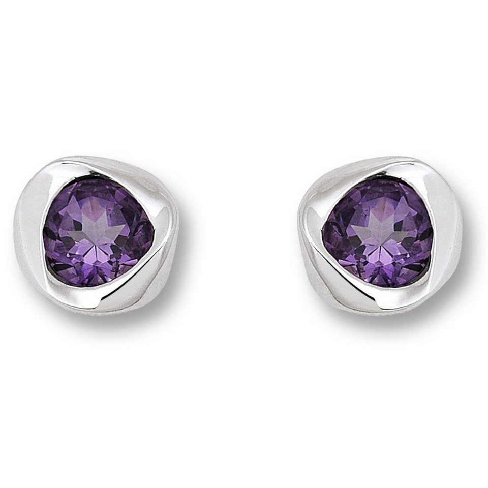 ONE ELEMENT Paar Ohrstecker Amethyst Ohrringe Ohrstecker aus 925 Silber, Damen  Silber Schmuck, Schmuck vom Hersteller mit 70 jähriger Tradition