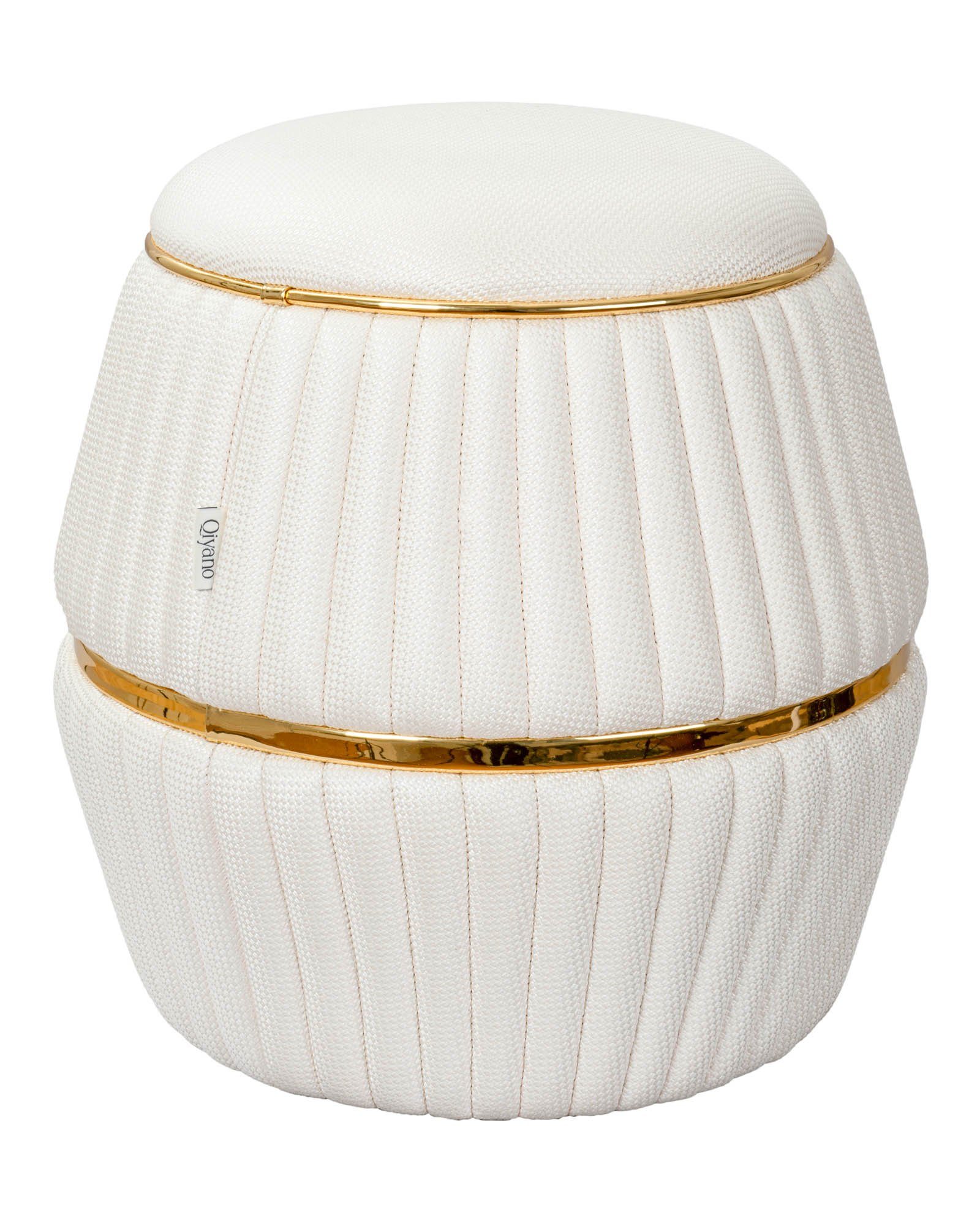 Qiyano Hocker Sitzhocker Struktur Beige - günstig online kaufen