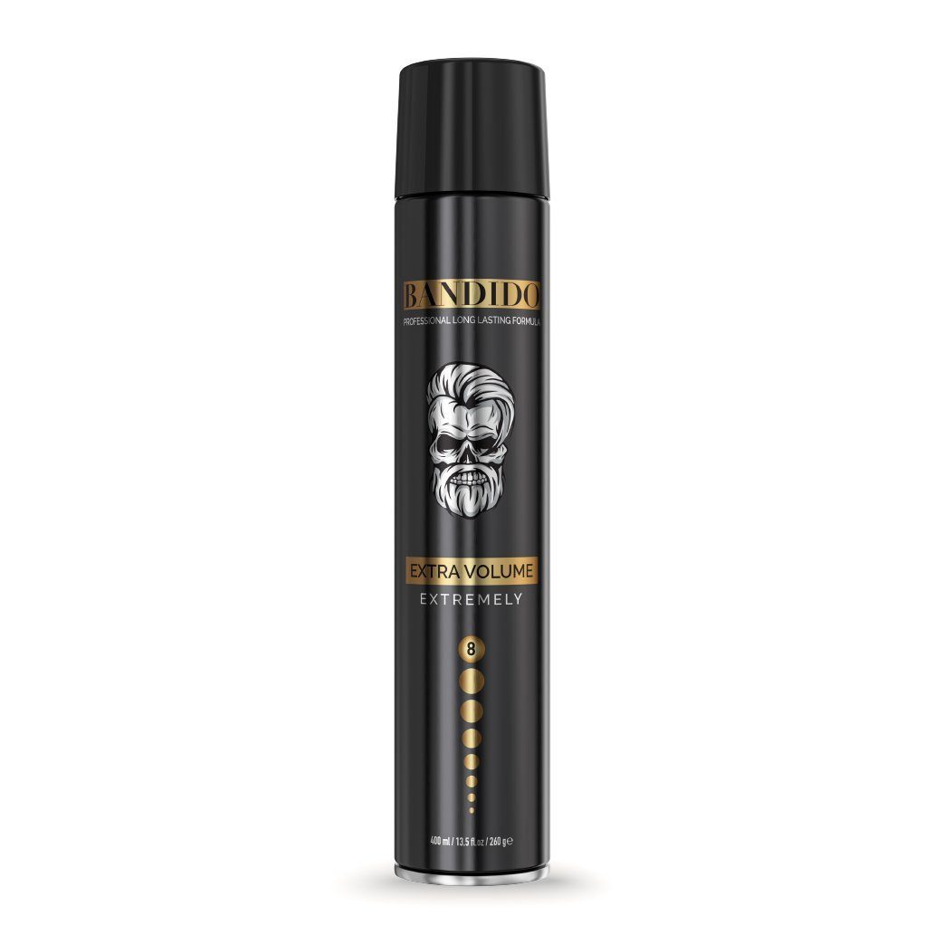 Bandido Cosmetics Haarspray Bandido Hair Spray Haarspray Extra Volume Stark 400ml Black