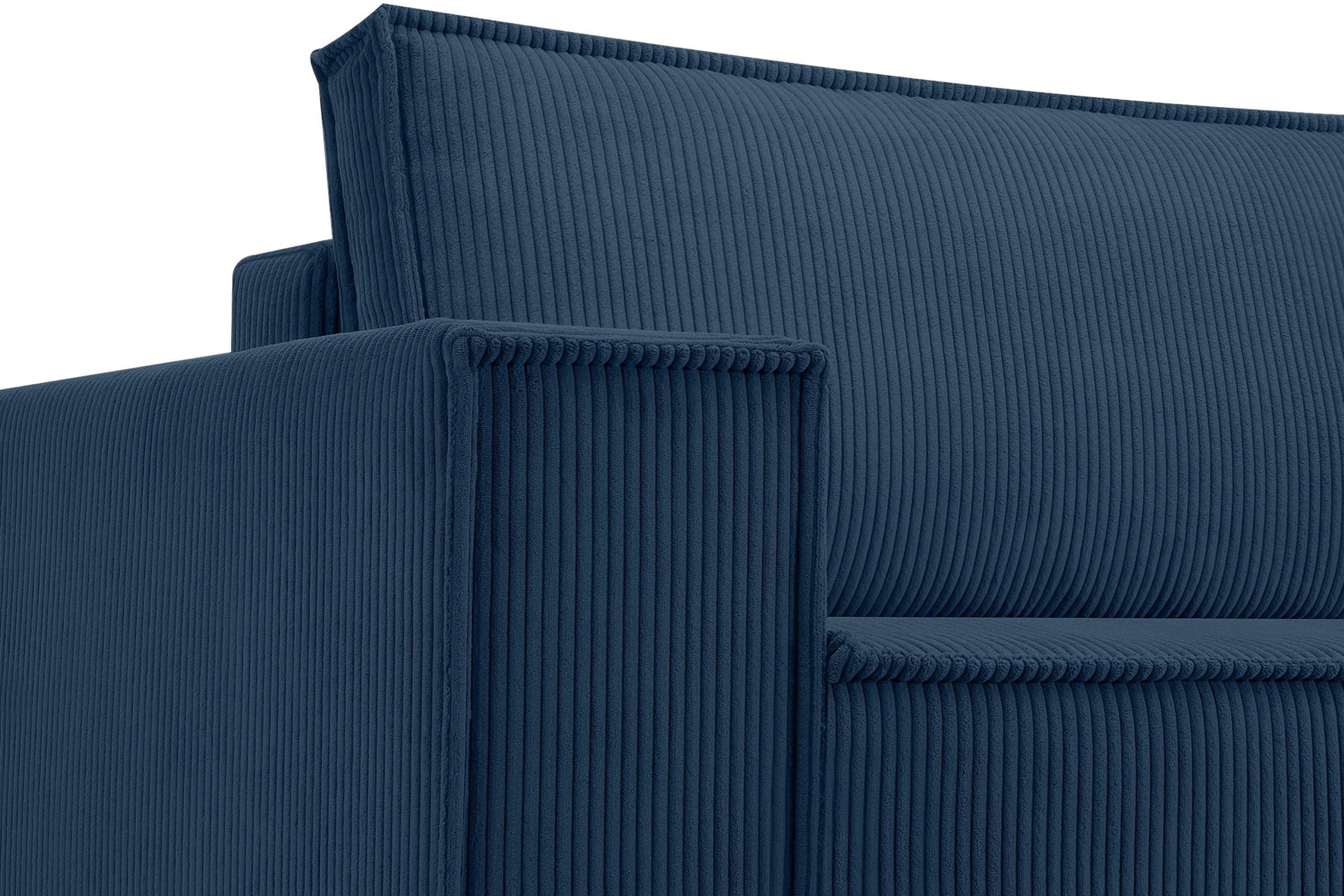 Konsimo 3-Sitzer NAPI, hergestellt in Pet Friendly dunkelblau der EU, Cord-Stoff mit in Schlaffunktion