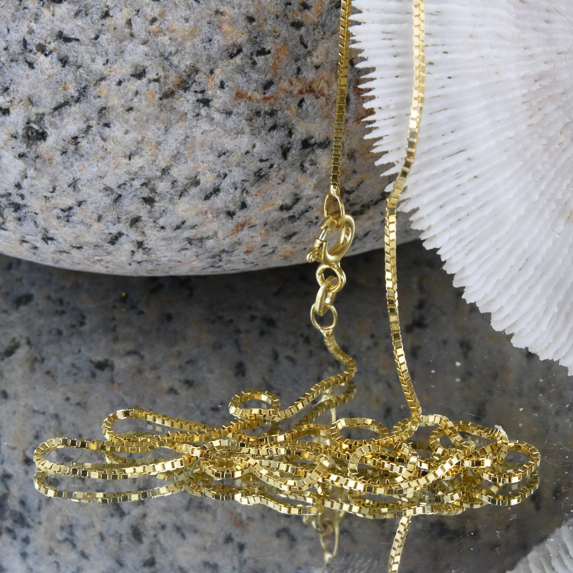HOPLO Goldkette Goldkette Venezianerkette Länge 60cm - Breite 0,8mm - 585-14 Karat Gol