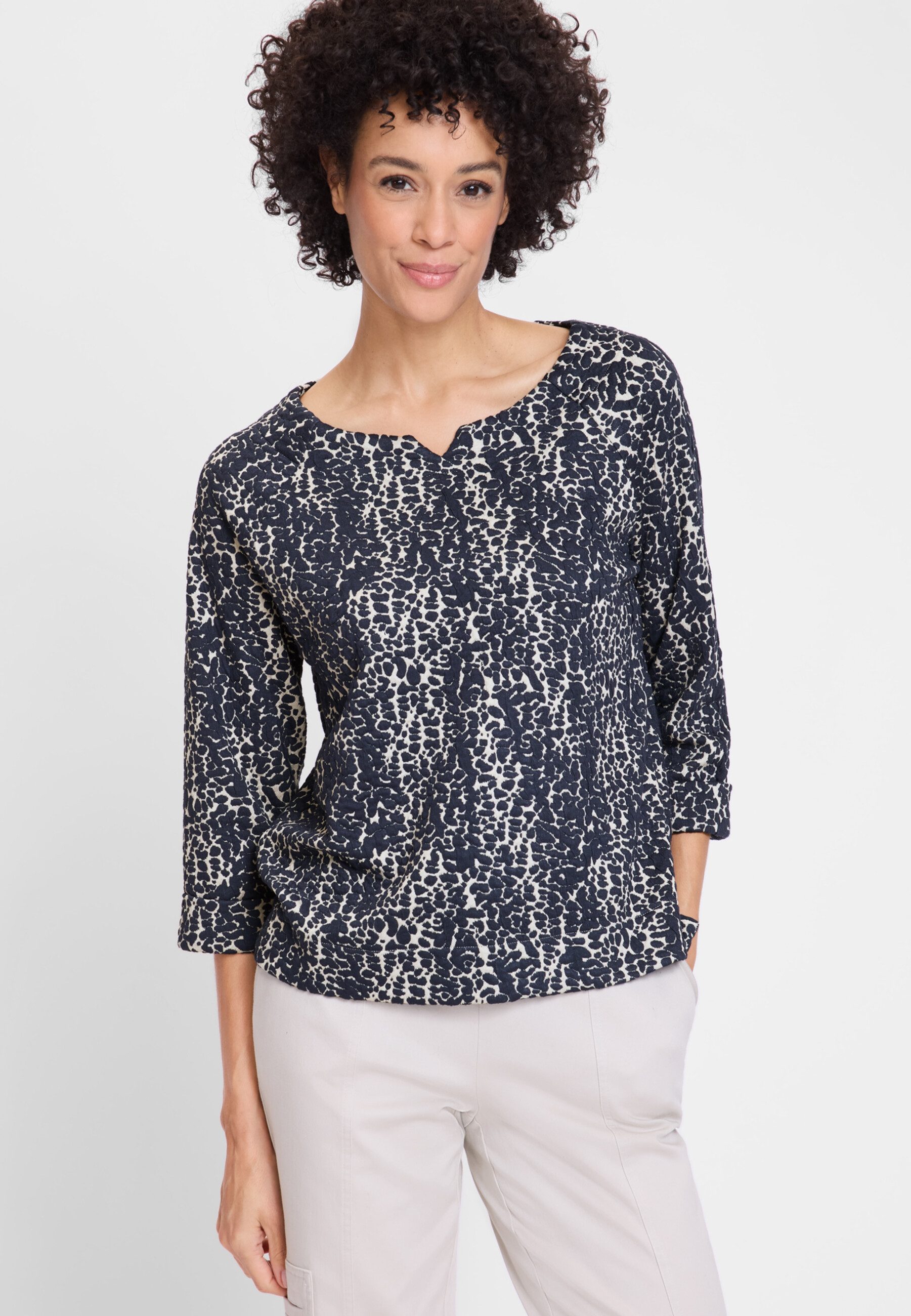 Olsen Sweatshirt Sweatshirt mit Jacquardmuster