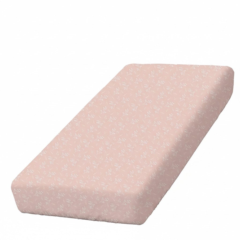 Moyo Spannbettlaken Kinder-Spannbettlaken 140x70 cm – „Rose Blüte“, Rundumgummi für sicheren Sitz