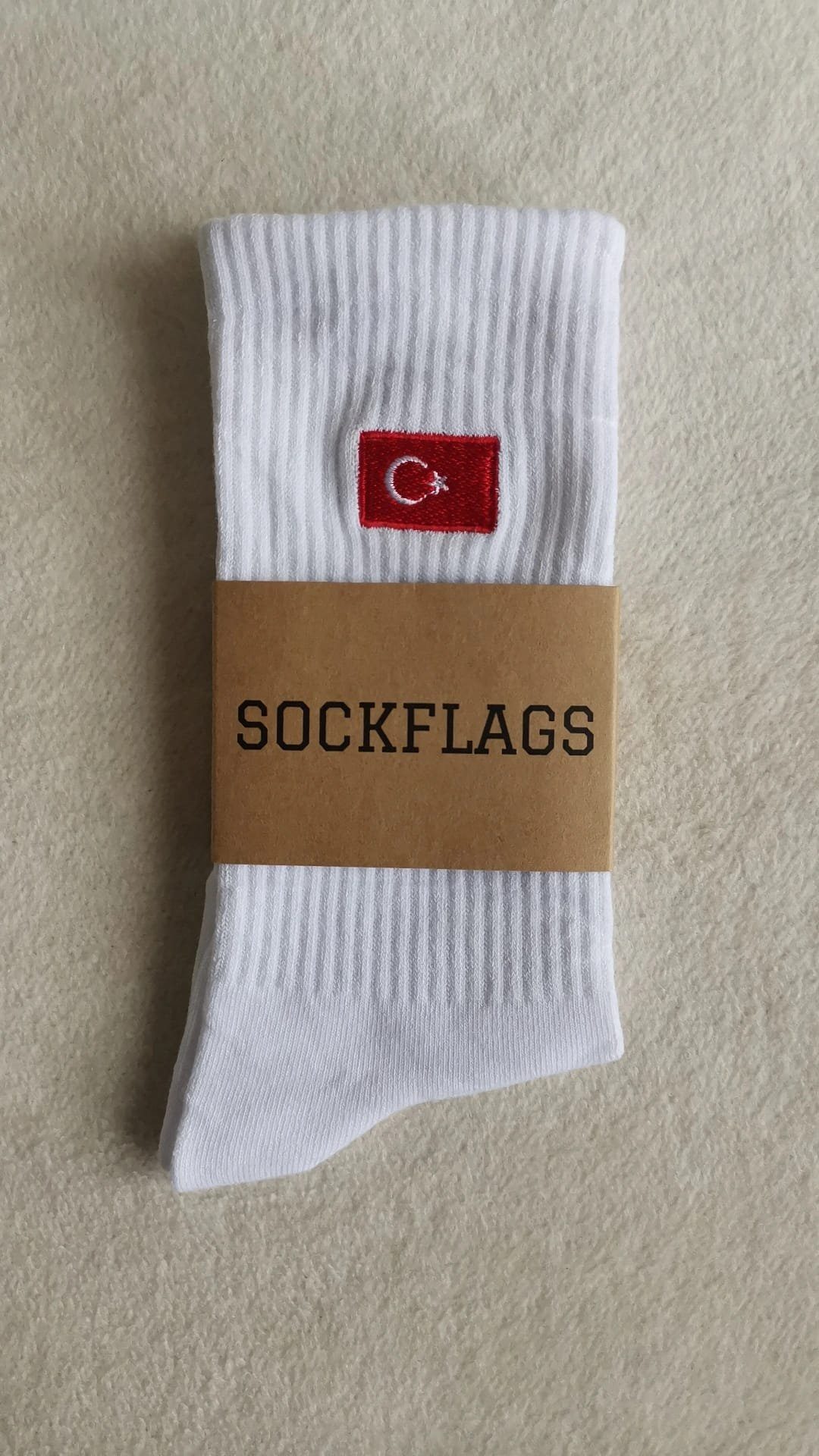 Sockflags Sneakersocken Sneaker Socken Türkei hochwertige Flaggen-Stickerei Flagge