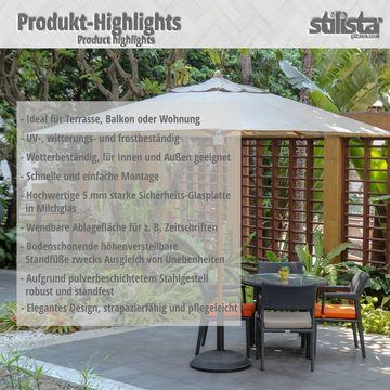 STILISTA Beistelltisch »Gartentisch Balkontisch Loungetisch Kaffeetisch«, Rund, Glas Tischplatte, Polyrattan, Modell- und Farbwahl