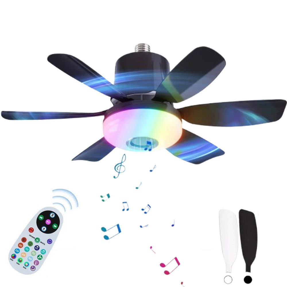 QUBEBU Deckenleuchte RGB Deckenventilator mit Beleuchtung günstig online kaufen