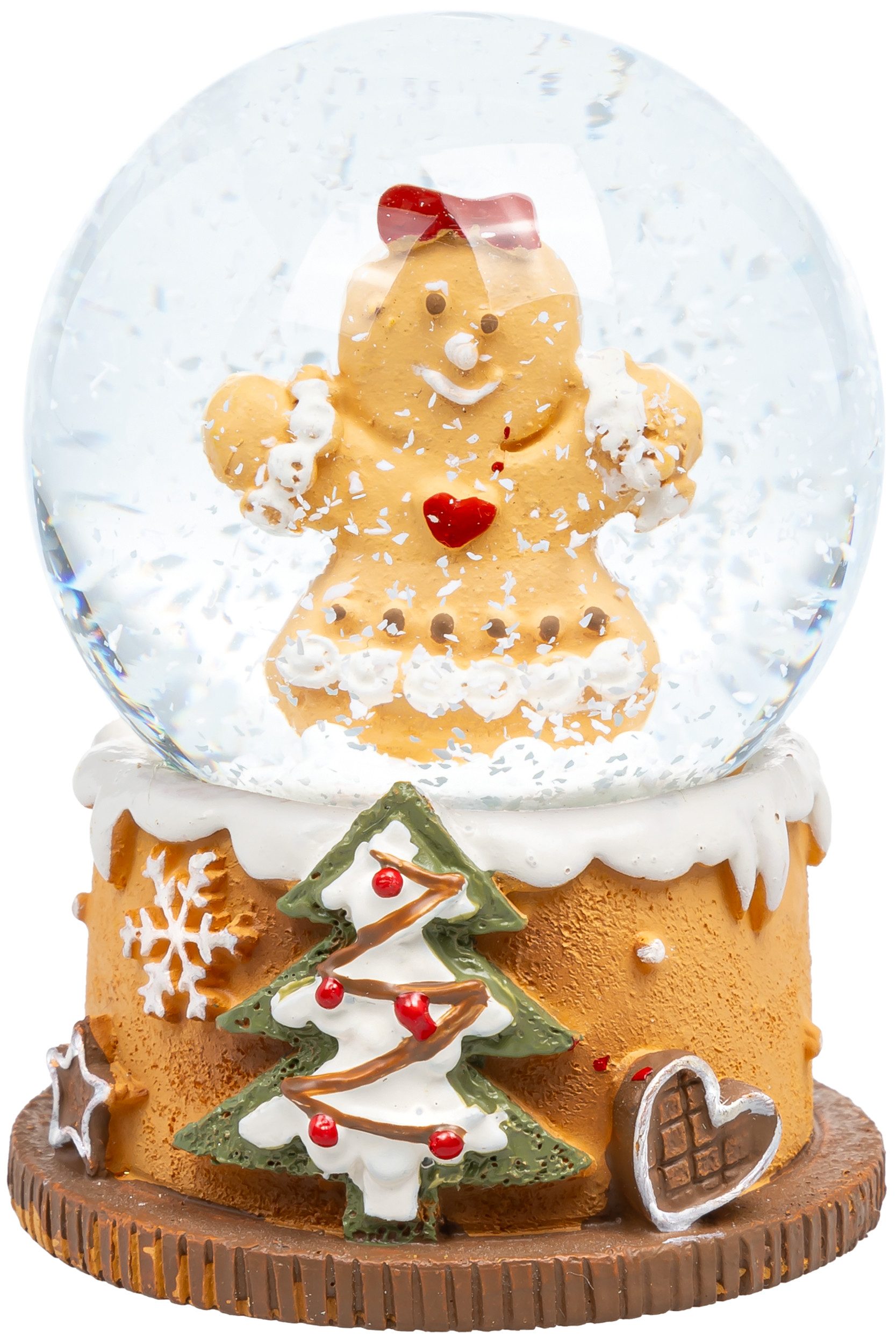 SIKORA Schneekugel SK23 Kleine Glas Schneekugel für Kinder Lebkuchen Mädchen D:45mm, Besondere Winterdeko – das perfekte Geschenk für Familie & Freunde
