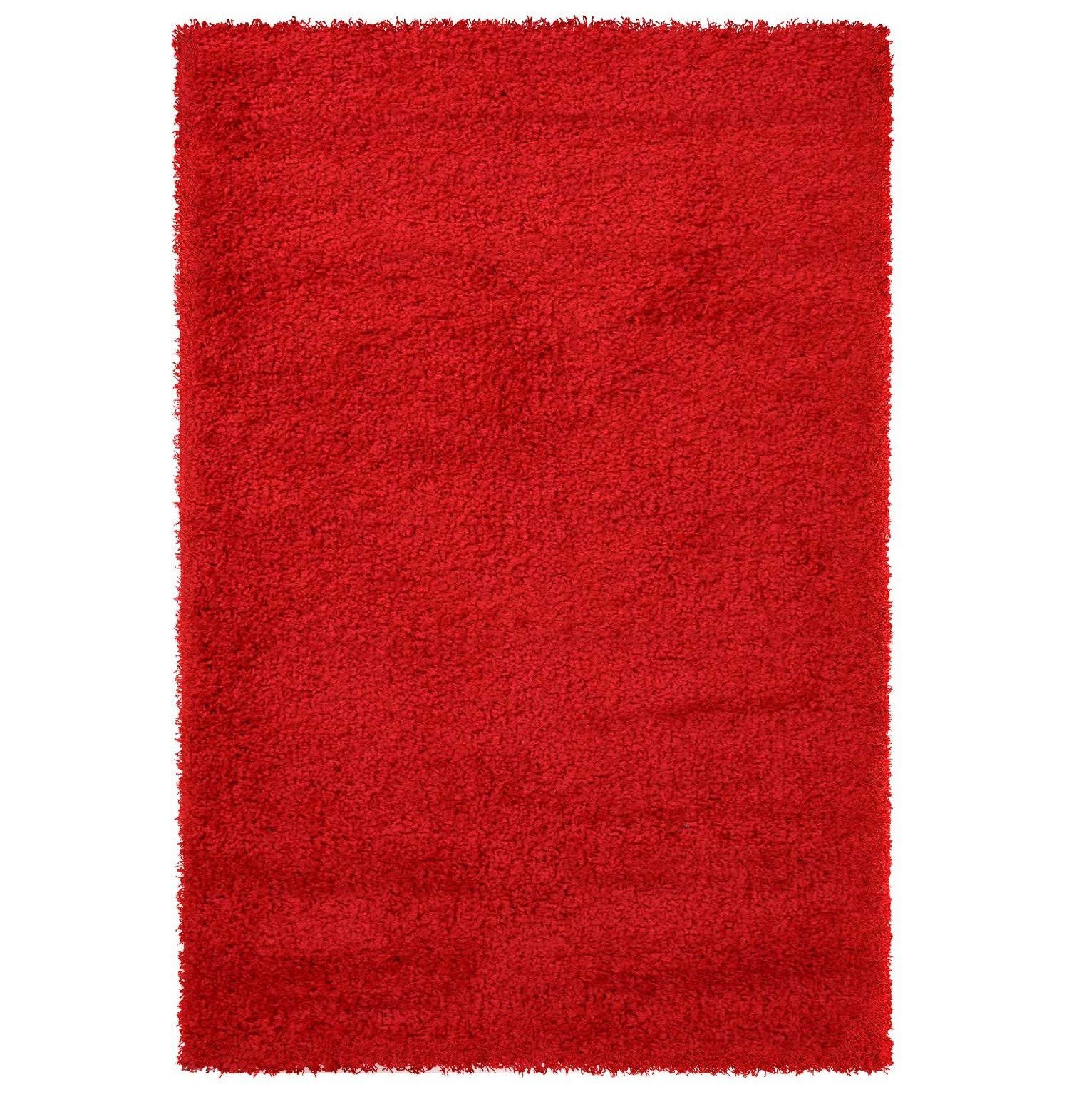 Vimoda Teppich Shaggy, Hochflor-Teppich Wohnzimmer in Rot, Rechteckig, Höhe günstig online kaufen