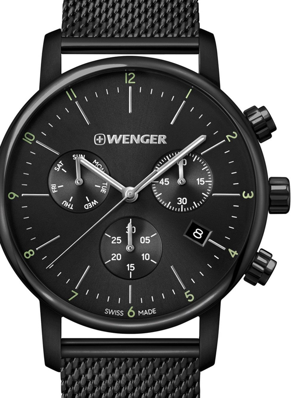 Wenger Quarzuhr Wenger 01.1743.116 Urban Klassik Chronograph Herrenuhr 44mm 10ATM Wenger 01.1743.116 Urban Klassik Chronograph Herrenuhr 44mm 10ATM