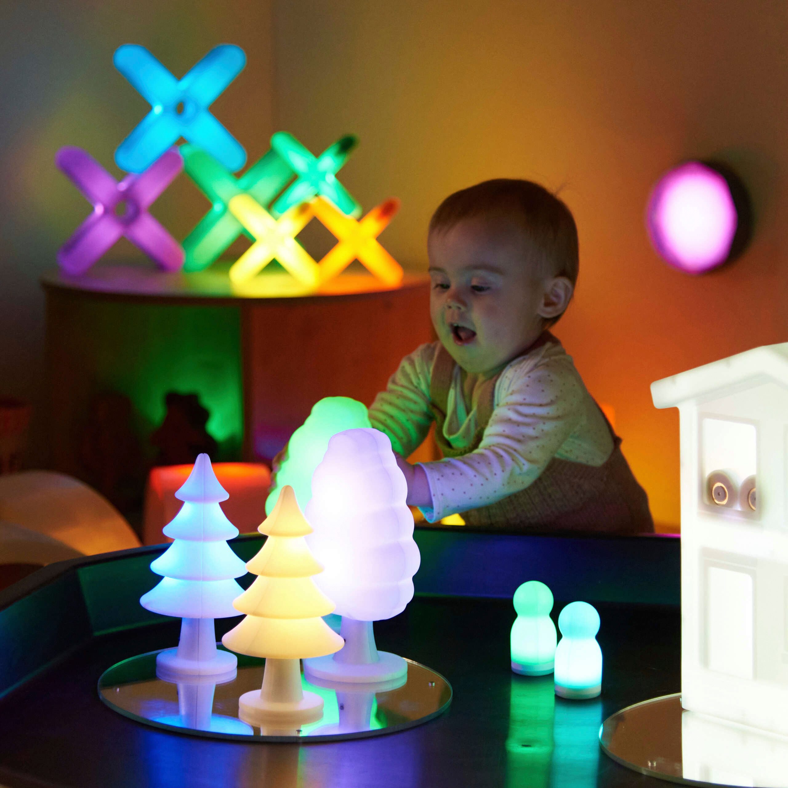 tts Lernspielzeug Leuchtende Bäume - 4 Stück Sensorik-Spielzeug Kinder