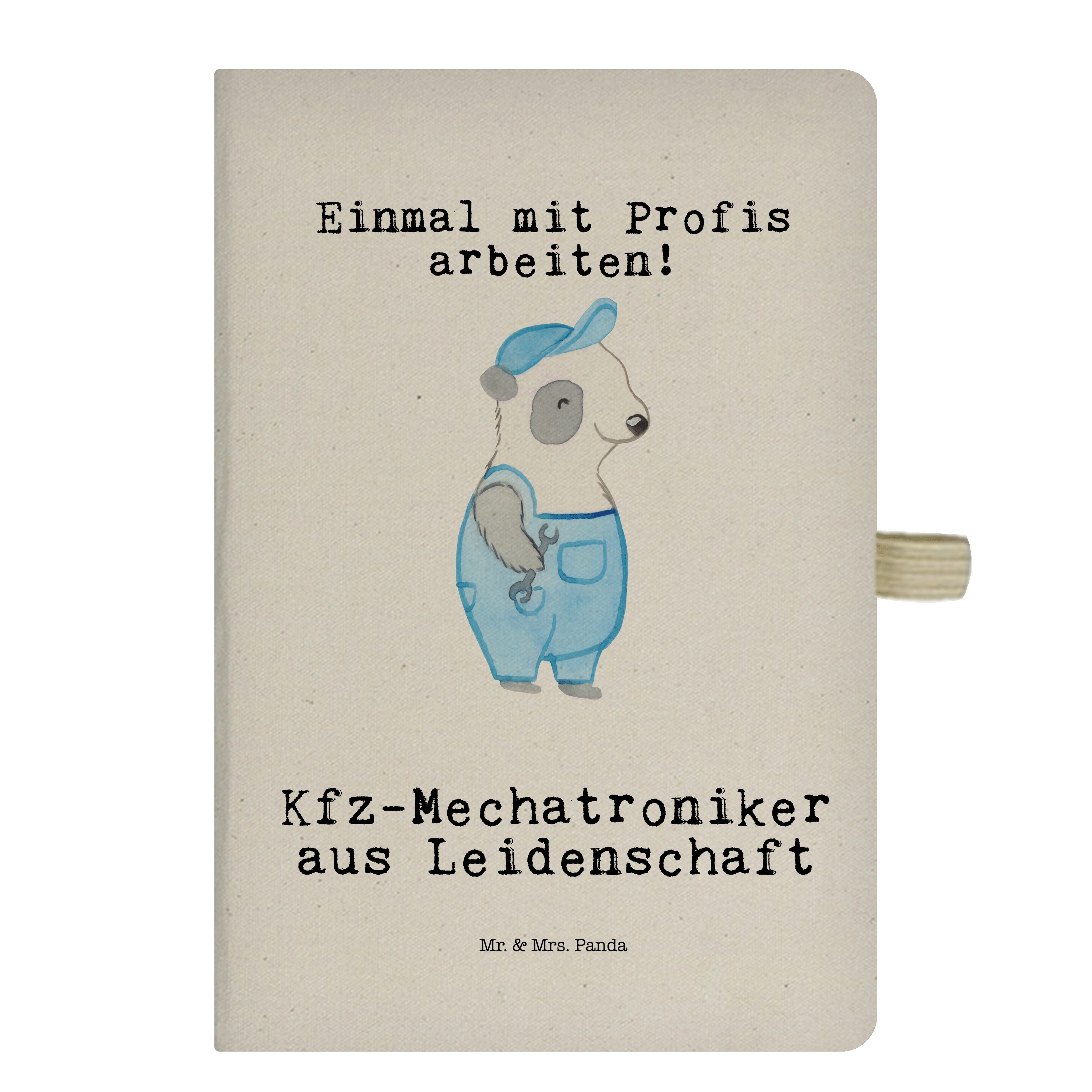 Mr. & Mrs. Panda Notizbuch Kfz-Mechatroniker aus Leidenschaft - Transparent - Geschenk, Meister, Mr. & Mrs. Panda