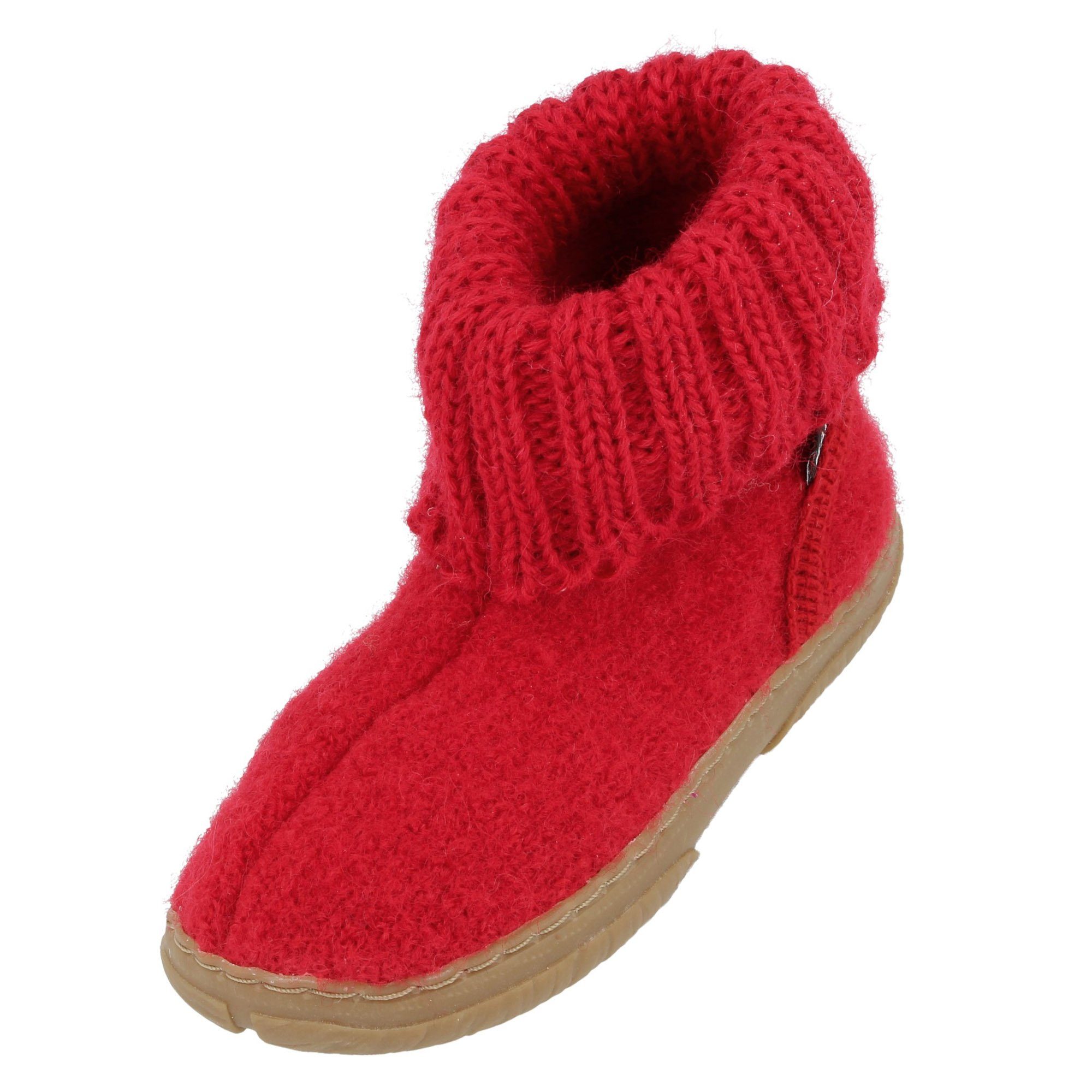 Fidelius Toni Kinderhausschuhe mit Kragen und Gummisohle unisex Hausschuh