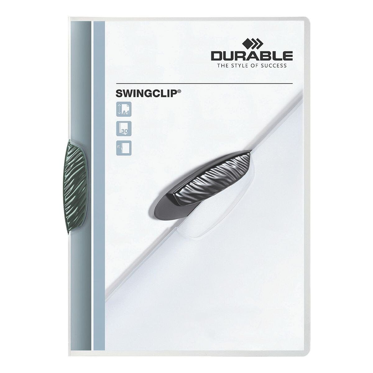 Blatt DIN mit DURABLE Format Swingclip, 30 bis A4, Klemmfunktion, grün Hefter