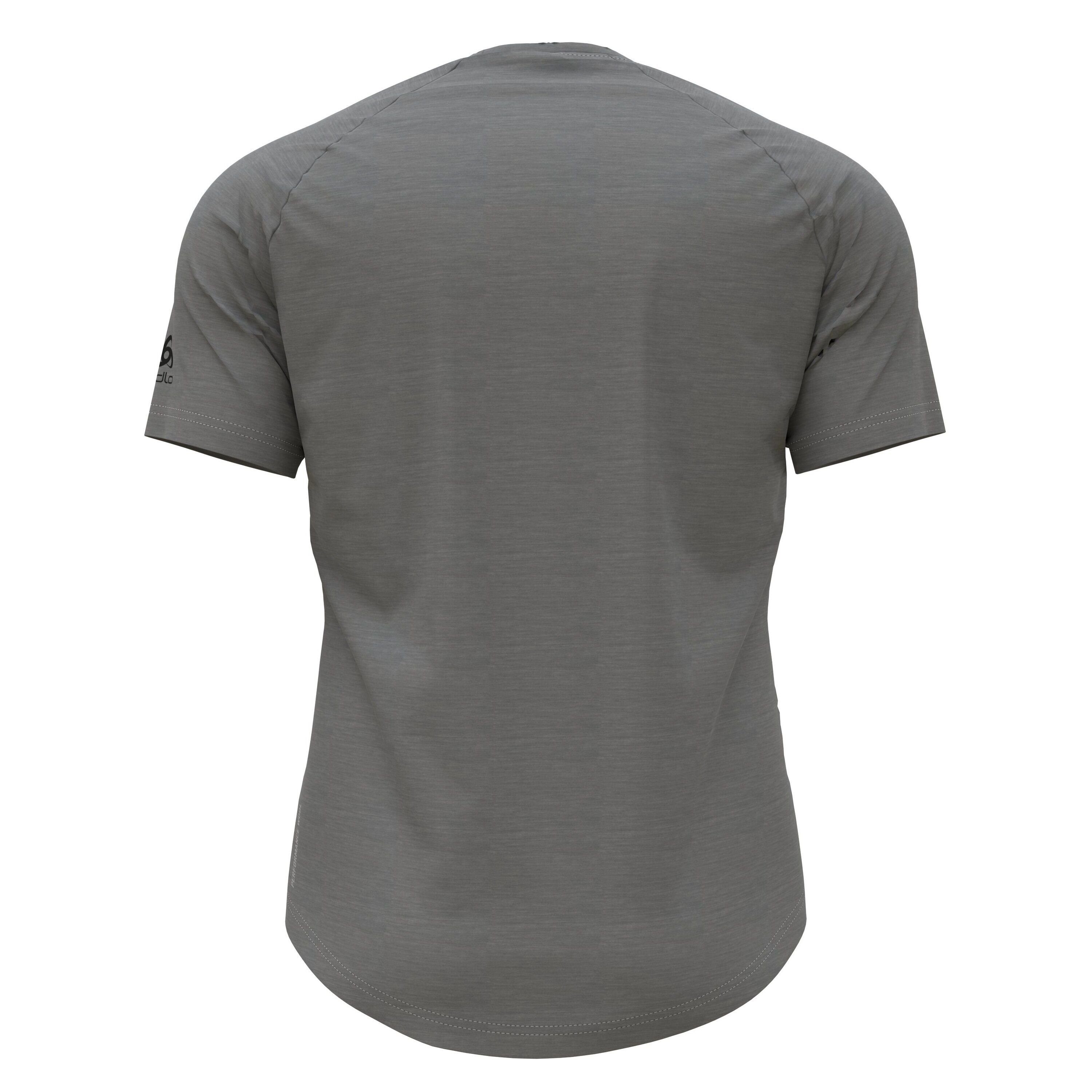 - mit Sharp T-Shirt Light Melange Performance T-Shirt Sonnenaufgangsmotiv Green Wool Odlo Grey Ascent (1-tlg)