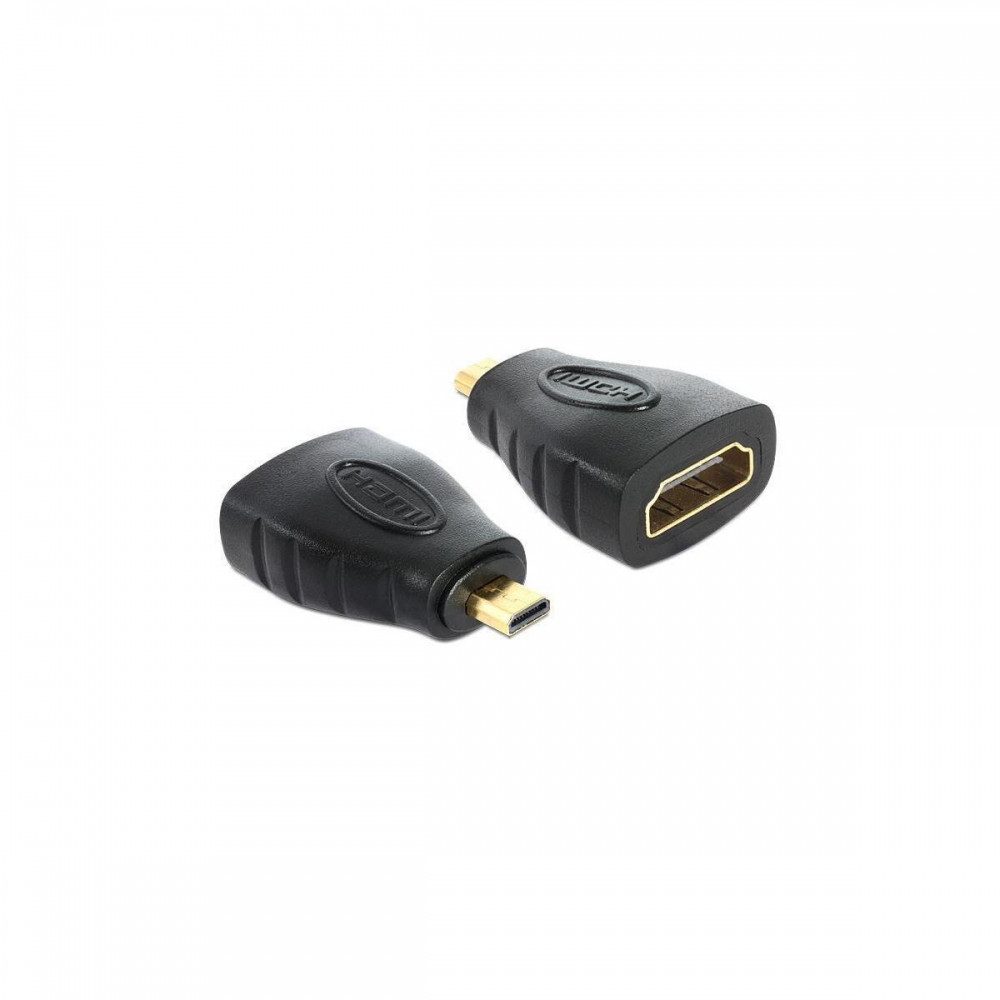 DeLOCK Adapter micro HDMI-D Stecker -> A Buchse, schwarz. Elektro-Kabel