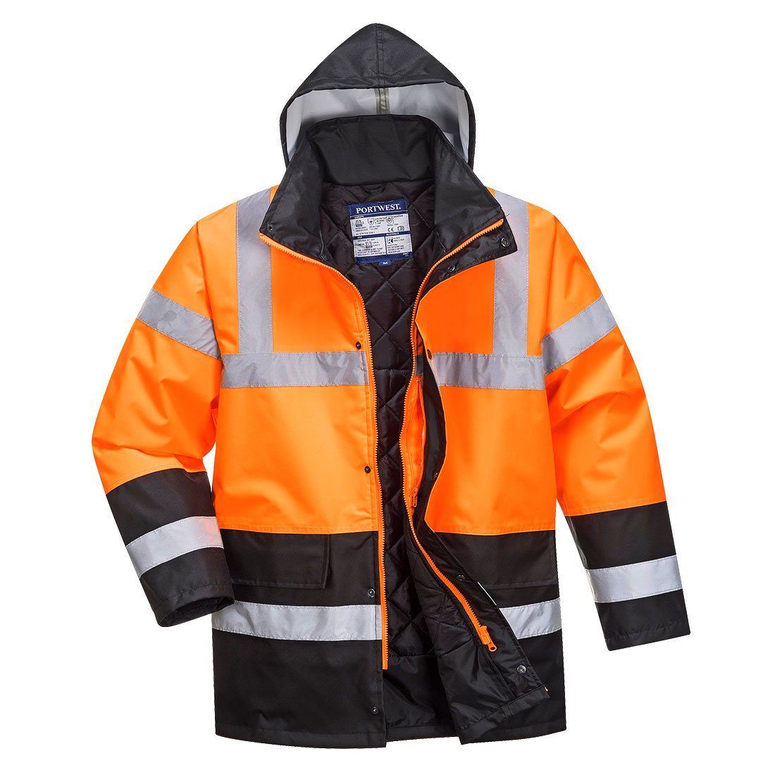 S467 Winter - Warnschutz Orange Schwarz Kontrast Arbeitsjacke Verkehrsjacke Portwest /