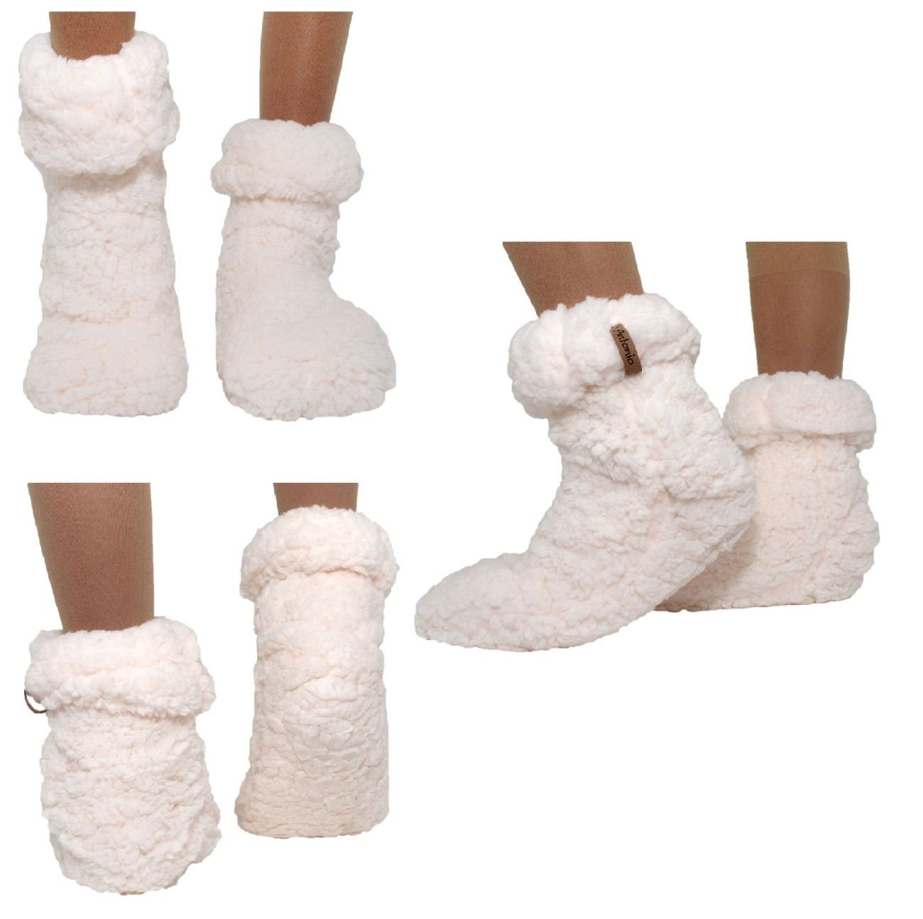 Damen Hüttensocken Hausschuhe Socken Hüttenschuhe Warm ABS