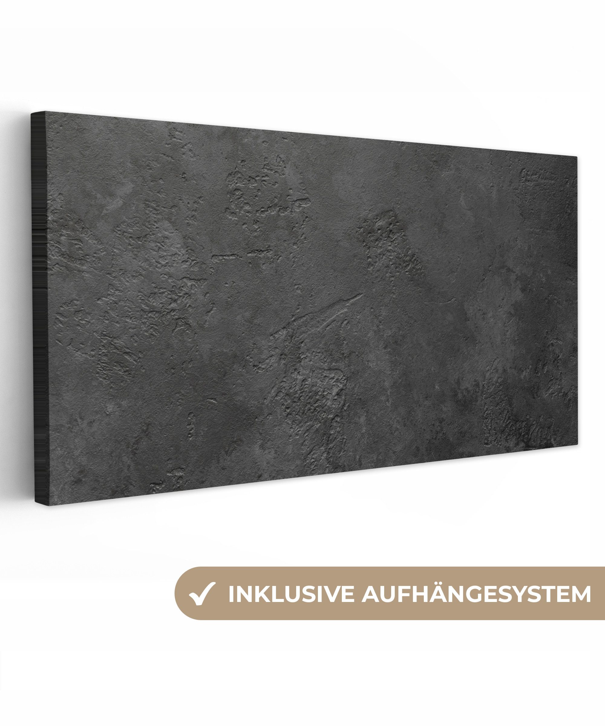 OneMillionCanvasses® Leinwandbild Panorama Beton - Strukturiert günstig online kaufen