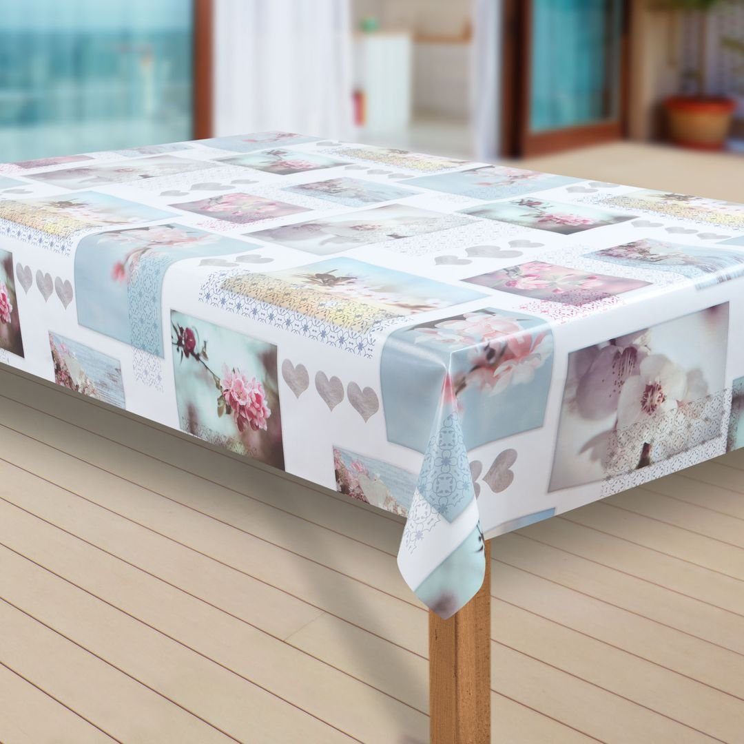 laro Tischdecke Wachstuch-Tischdecken Abwaschbar Magnolia Herzen rechteckig günstig online kaufen