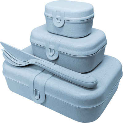 KOZIOL Lunchbox PASCAL READY, Kunststoff, (Set, 4-tlg), spülmaschinengeeignet, melaminfrei, inkl. Besteck