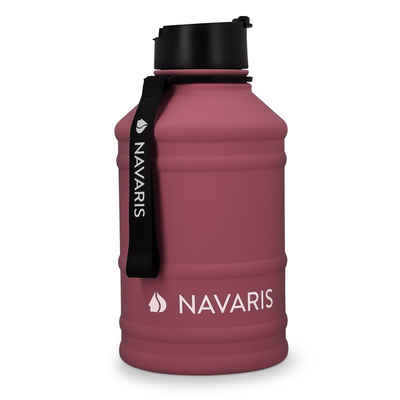 Navaris Trinkflasche, 2,2 Liter Wasserflasche - XXL Gym Bottle - Sport Flasche Wasserflasche Water Jug - stabile Sportflasche aus Edelstahl