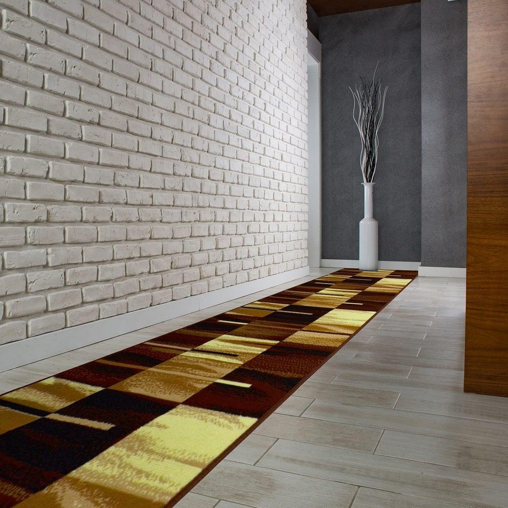 MDEKOR Läufer Teppich Läufer Meterware Höhe 6 mm, 70x70cm Braun Bond günstig online kaufen