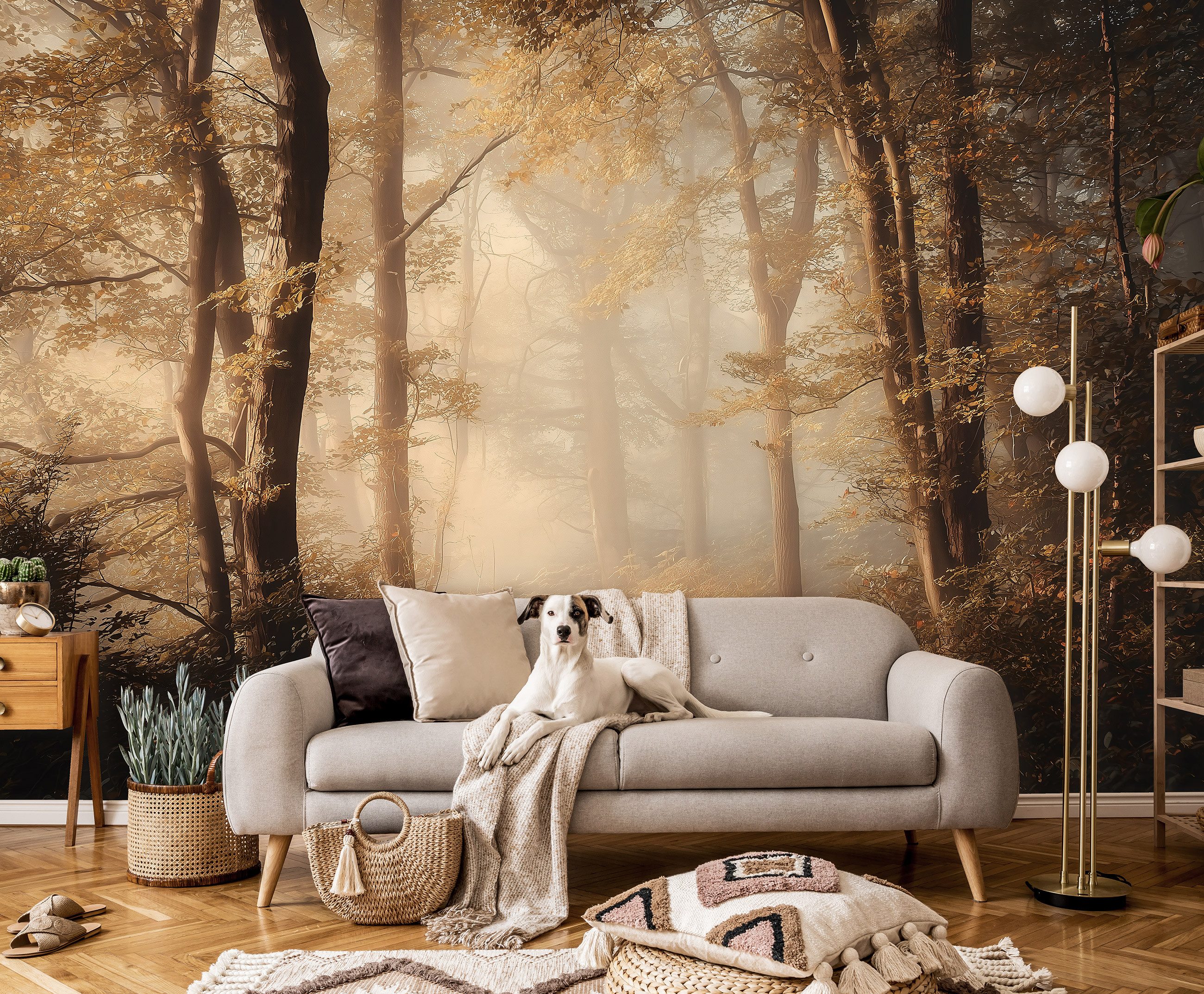 Wallarena Fototapete Wald Bäume - Mehrfarbig - Modern - Vlies - Schlafzimmer, glatt, (2 St), 100x70cm