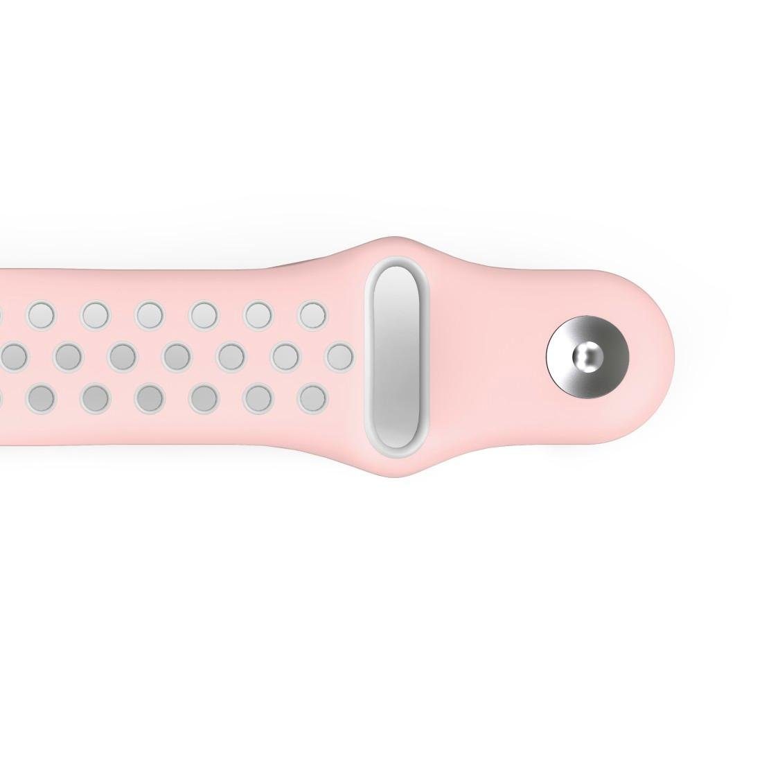 Ersatzarmband 2/Versa/Versa Hama Lite, Fitbit atmungsaktives 22mm Smartwatch-Armband rosa Versa