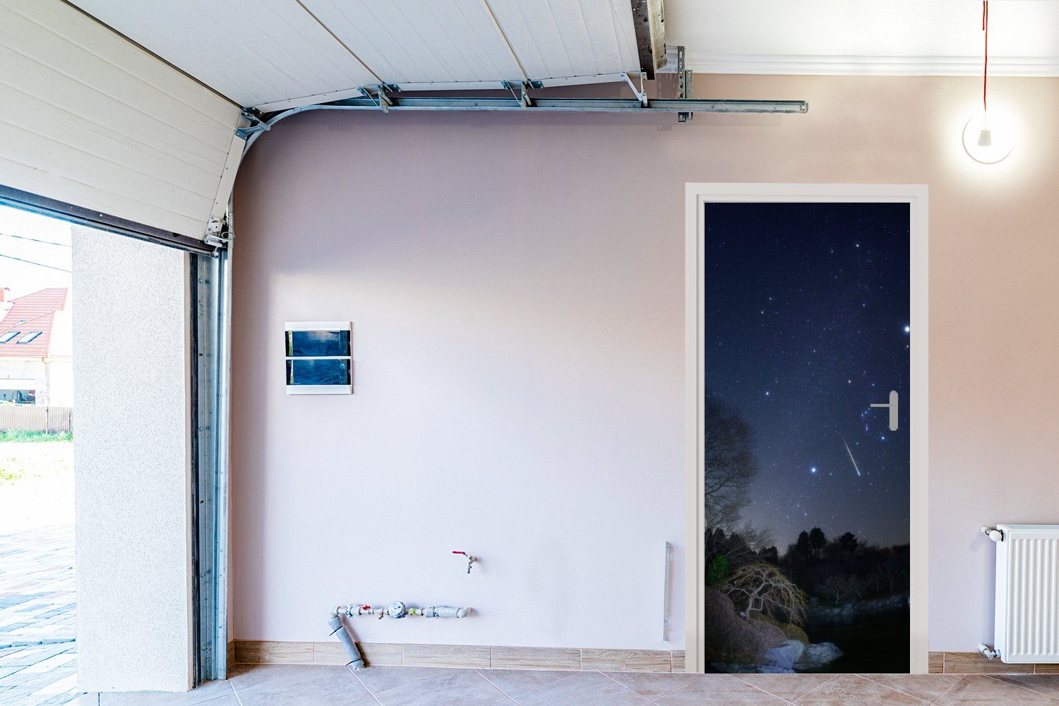 MuchoWow Türtapete Eine Sternschnuppe über Fototapete Matt, Türaufkleber, Japan, Tür, für cm (1 bedruckt, St), 75x205