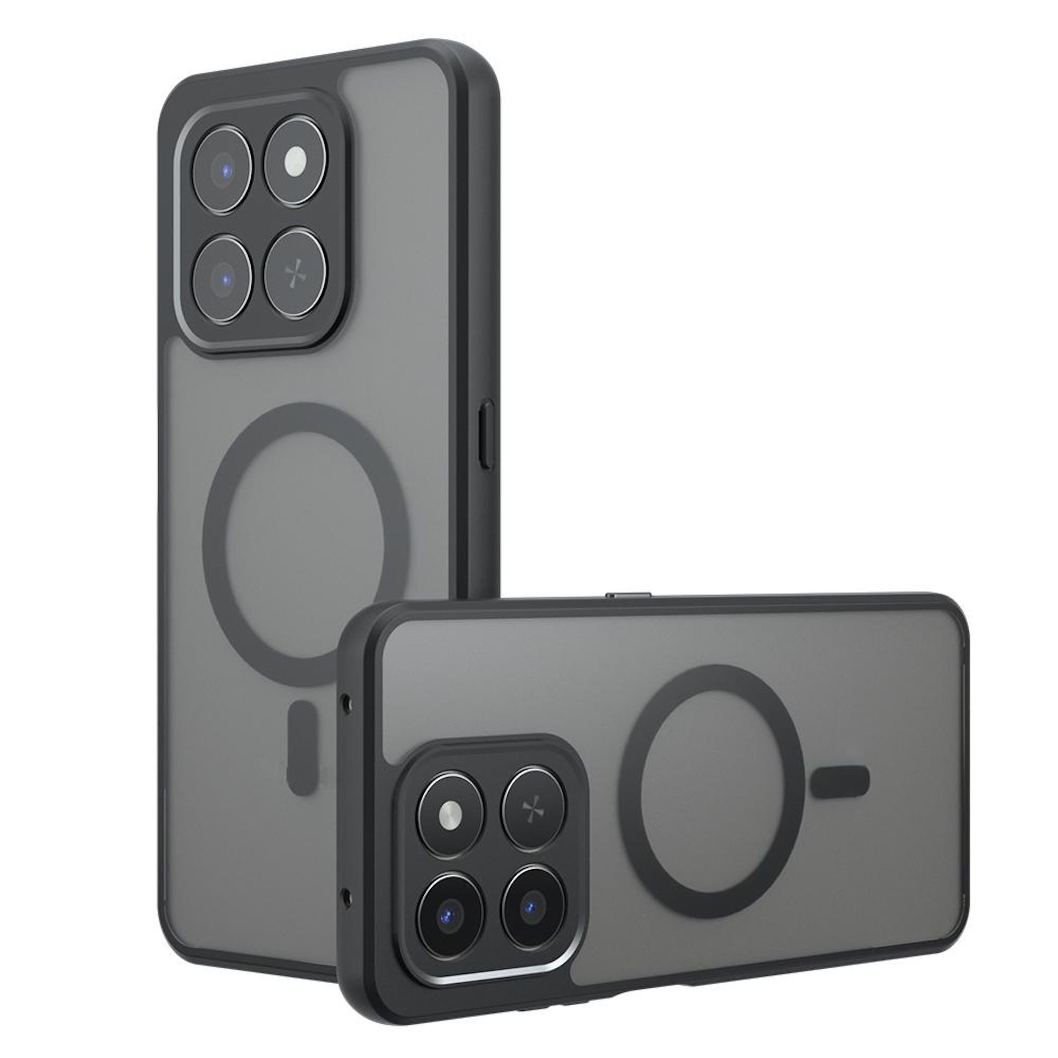 Wigento Handyhülle Für Honor 400 Smart 5G / 4G Armor MagSafe TPU PC Schutz Hülle Schwarz, Stilvoll, MagSafe, präzise Passform