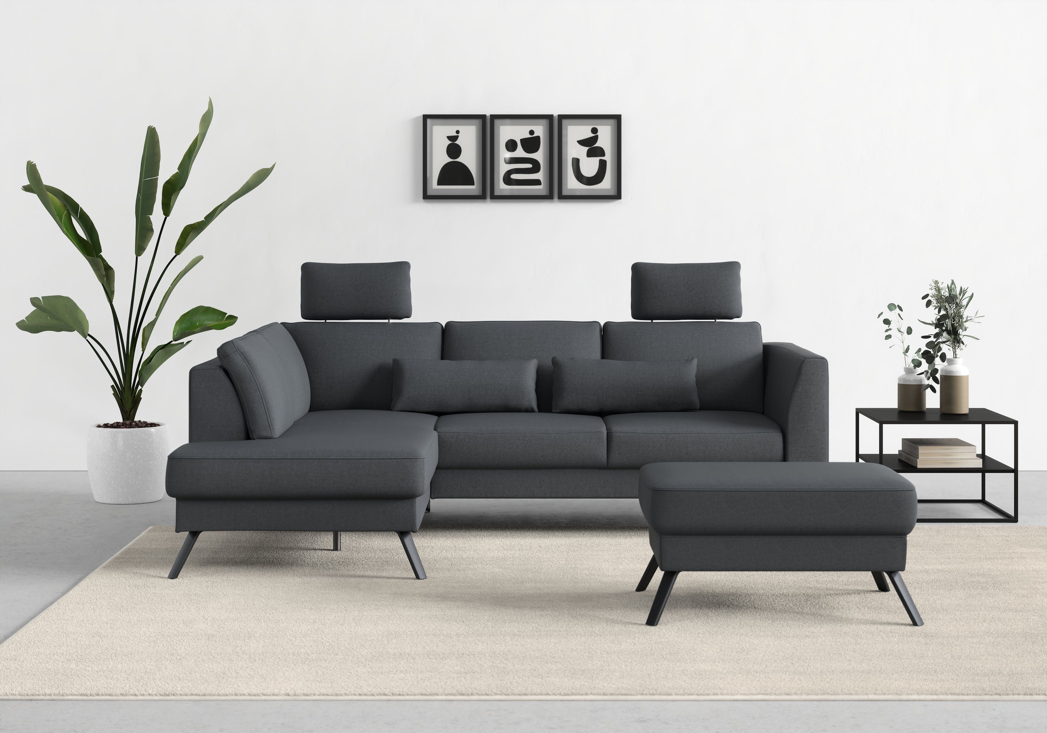 sit&more Ecksofa Lindholm, mit Sitztiefenverstellung und Federkern | Ecksofas