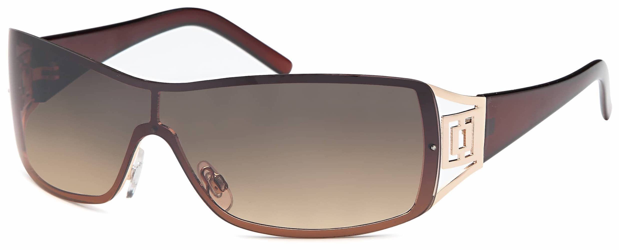BEZLIT Eyewear Monoscheibensonnenbrille Damen Sonnen Brille Retro Oval (Packung, 1-St) mit verziertem Bügel Dunkel Braun | Sonnenbrillen