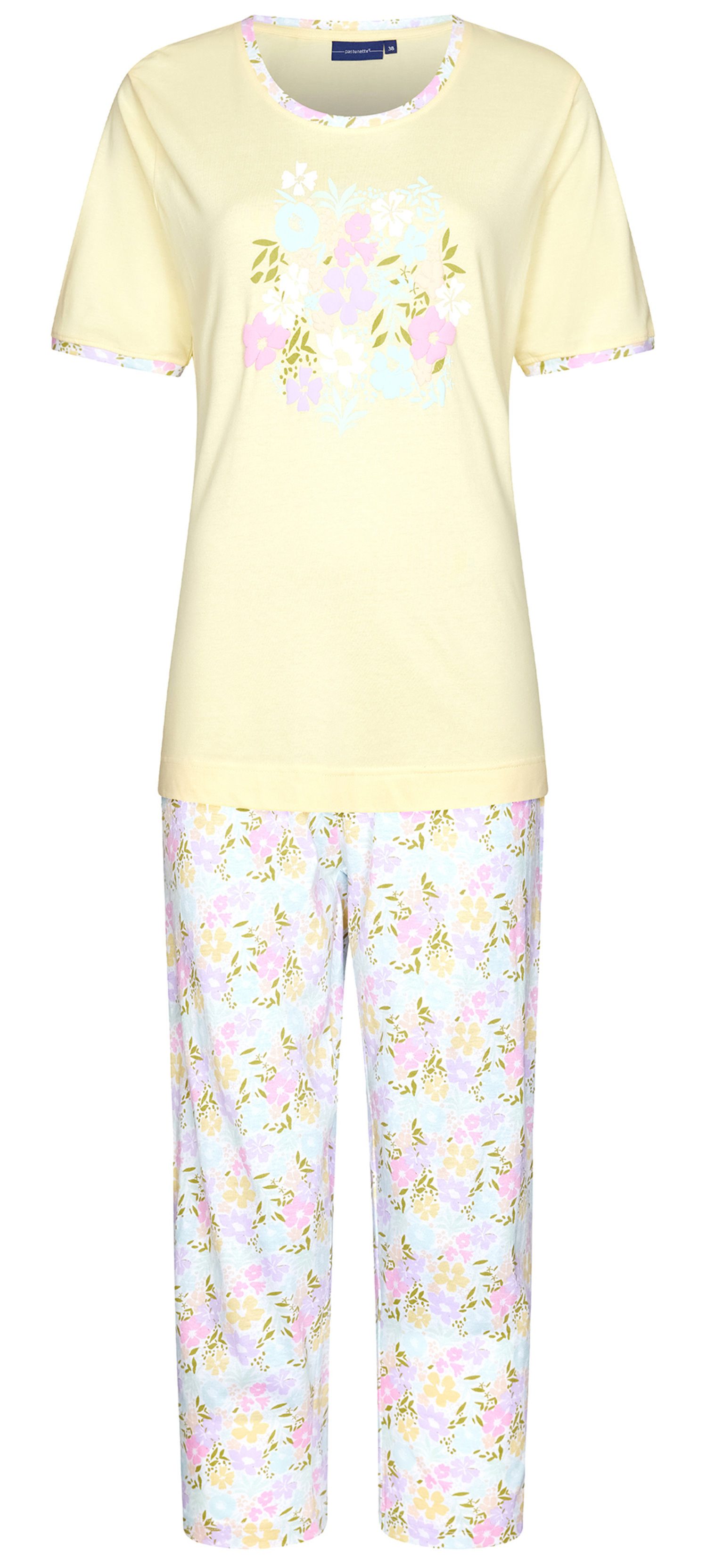 Pastunette Schlafanzug Damen Pyjama mit Capri günstig online kaufen