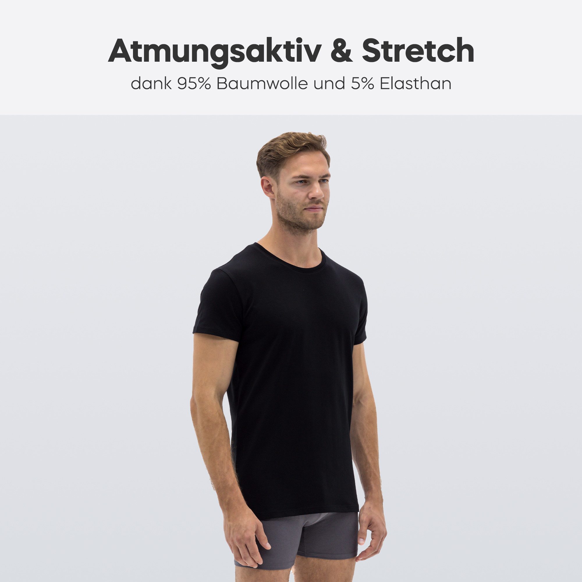 Barrio 13 T-Shirt Herren Shirt aus Stretch Baumwolle (Packung, Set, Spar-Pa günstig online kaufen