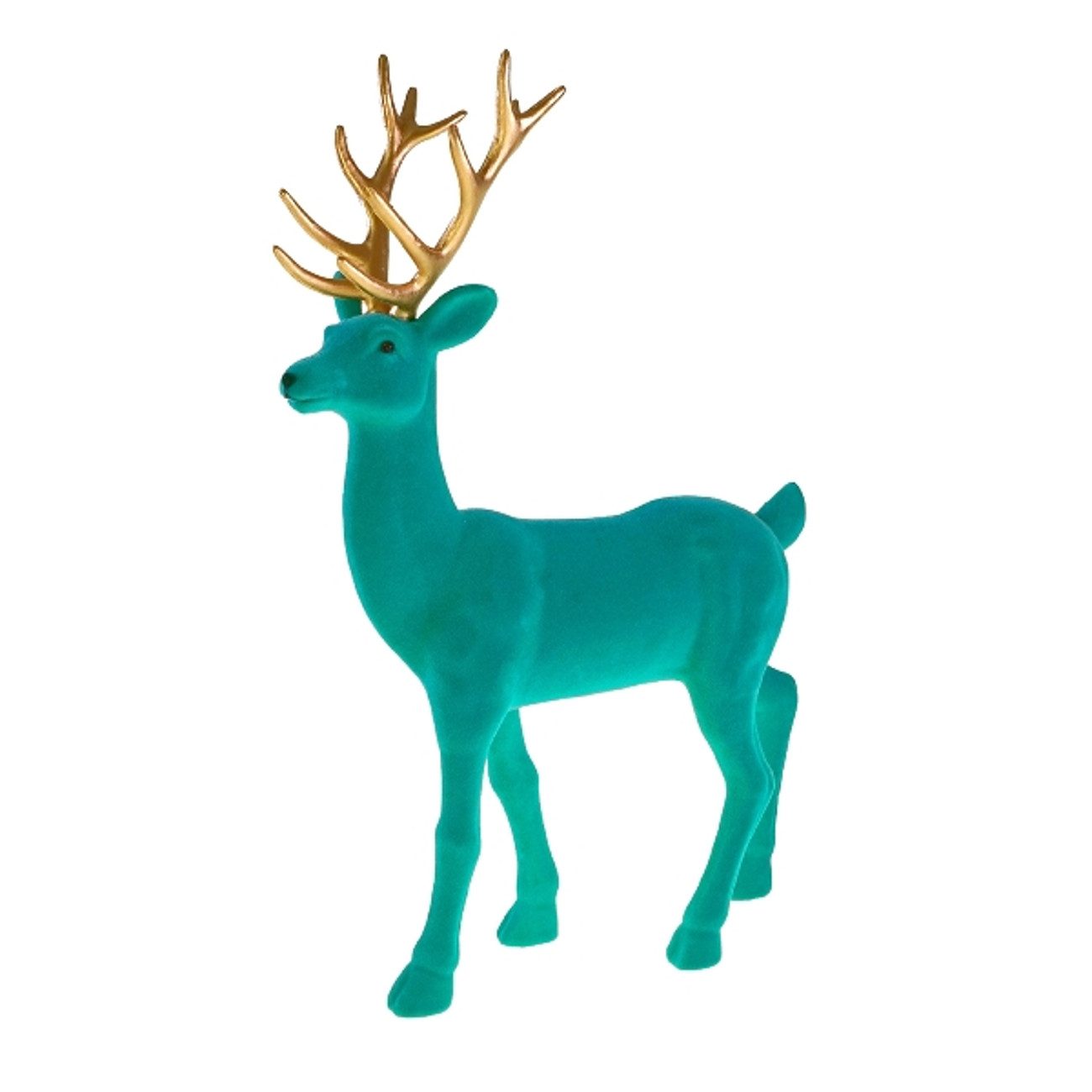 Macosa Home Dekofigur Deko Rentier stehend Grün Türkis od. Magenta 24 cm (W günstig online kaufen