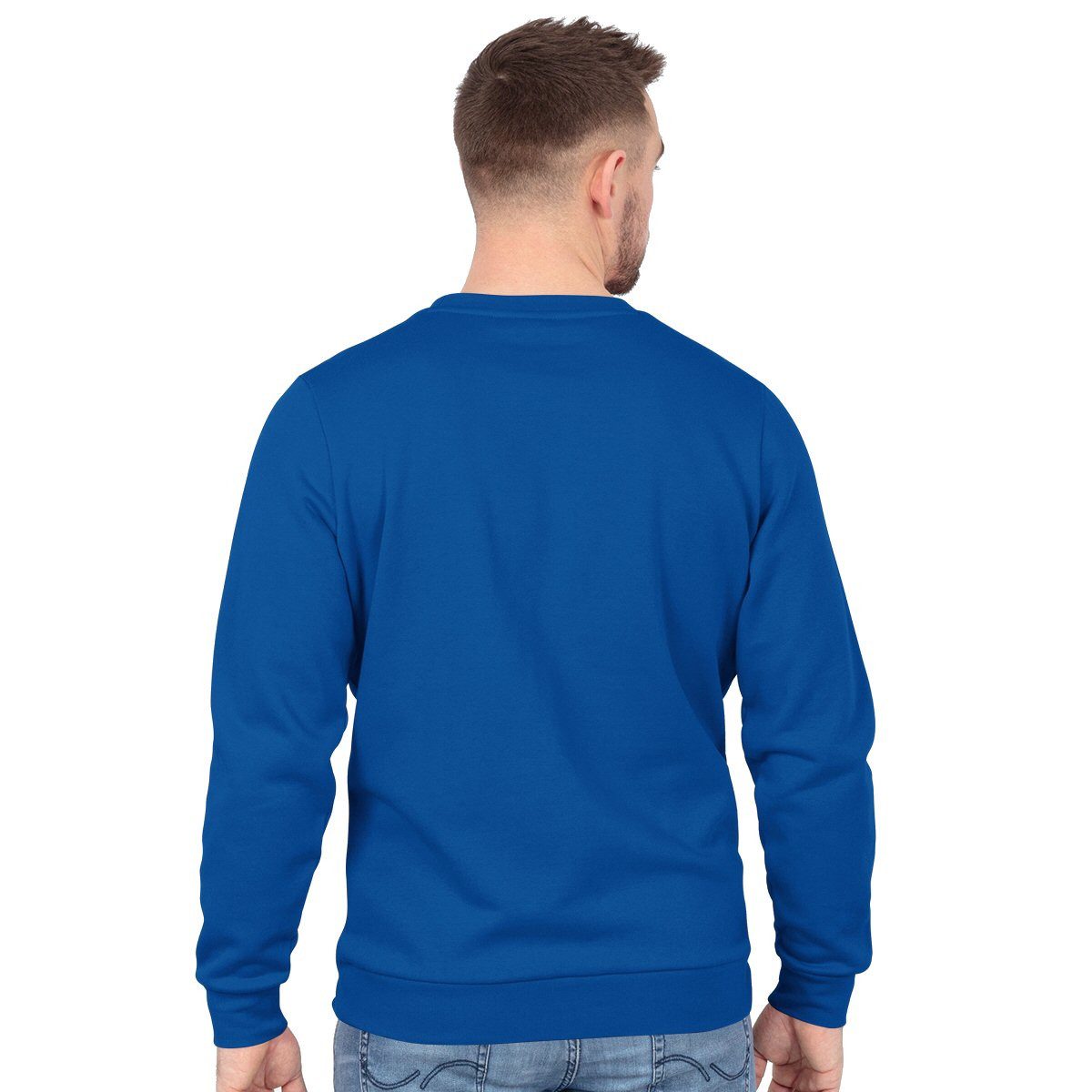 Jako Langarmshirt Sweat Organic (Freizeit, Bio-Baumwolle) royalblau Herren