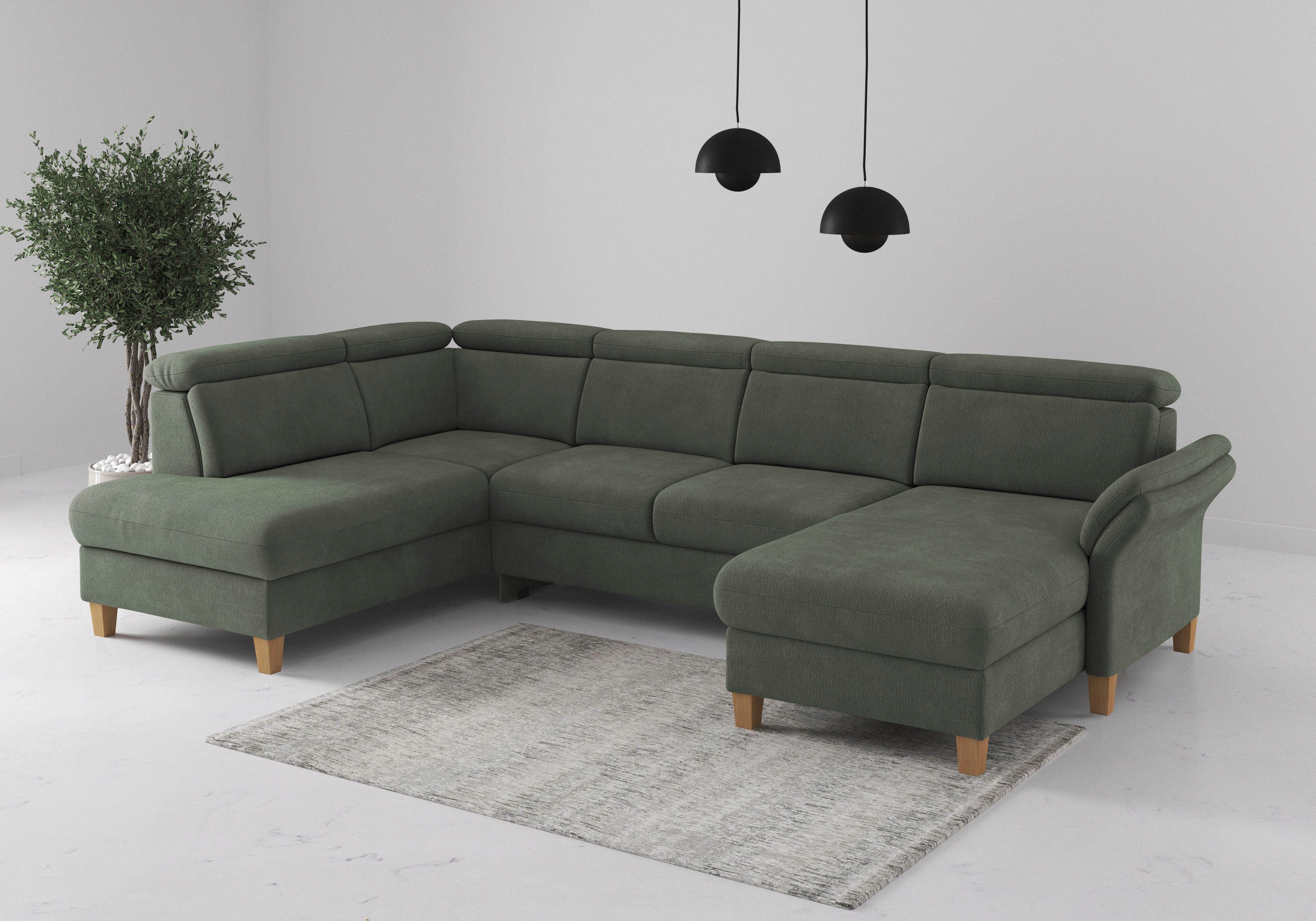 OTTO home Wohnlandschaft Glendale, U-Form, inkl. Kopfteilverstellung, wahlweise mit Vorziehsitz und Bettkasten