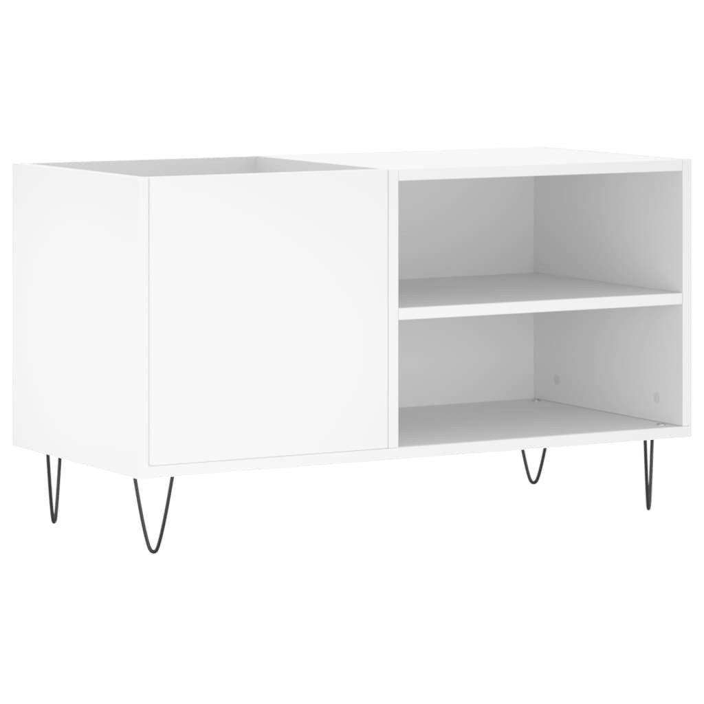 furnicato Media-Regal Schallplattenschrank Weiß 85x38x48 cm mit Eisenbeinen, 1-tlg., Stabile Musikablage mit Platz für LP-Sammlung und Plattenspieler