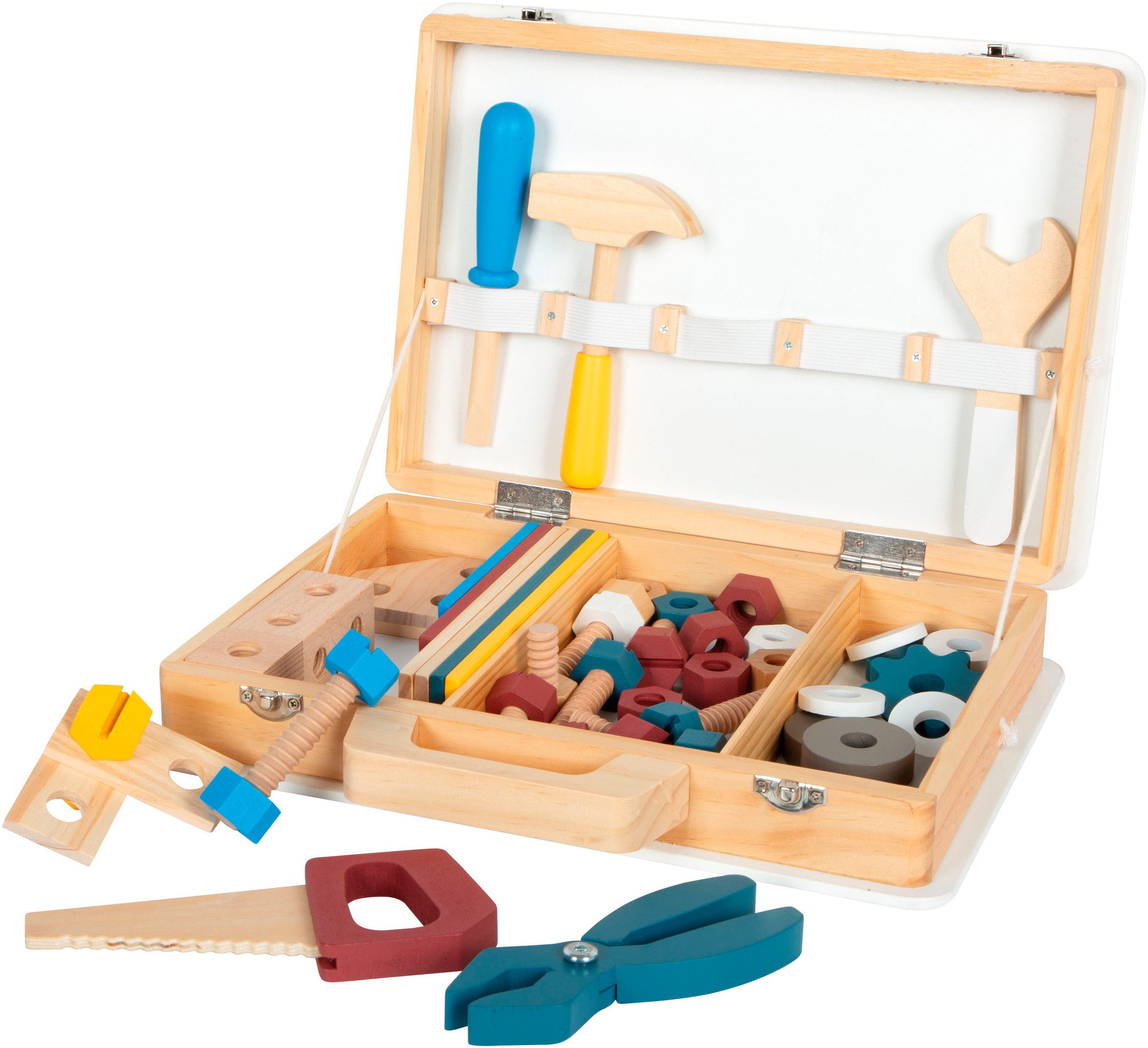 Small Foot Kinder-Werkzeug-Set Werkzeugkoffer - Workshop, (53-tlg), aus Holz – Bild 2 von 5