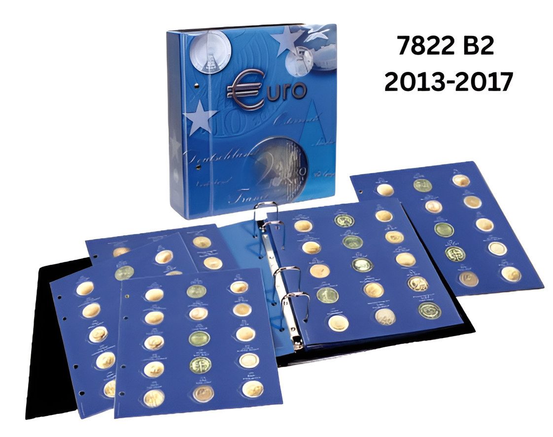 Safe-Album Münzetui TOPset-Album für 2 Euro Münzen, Patentierte Klemmtechnik