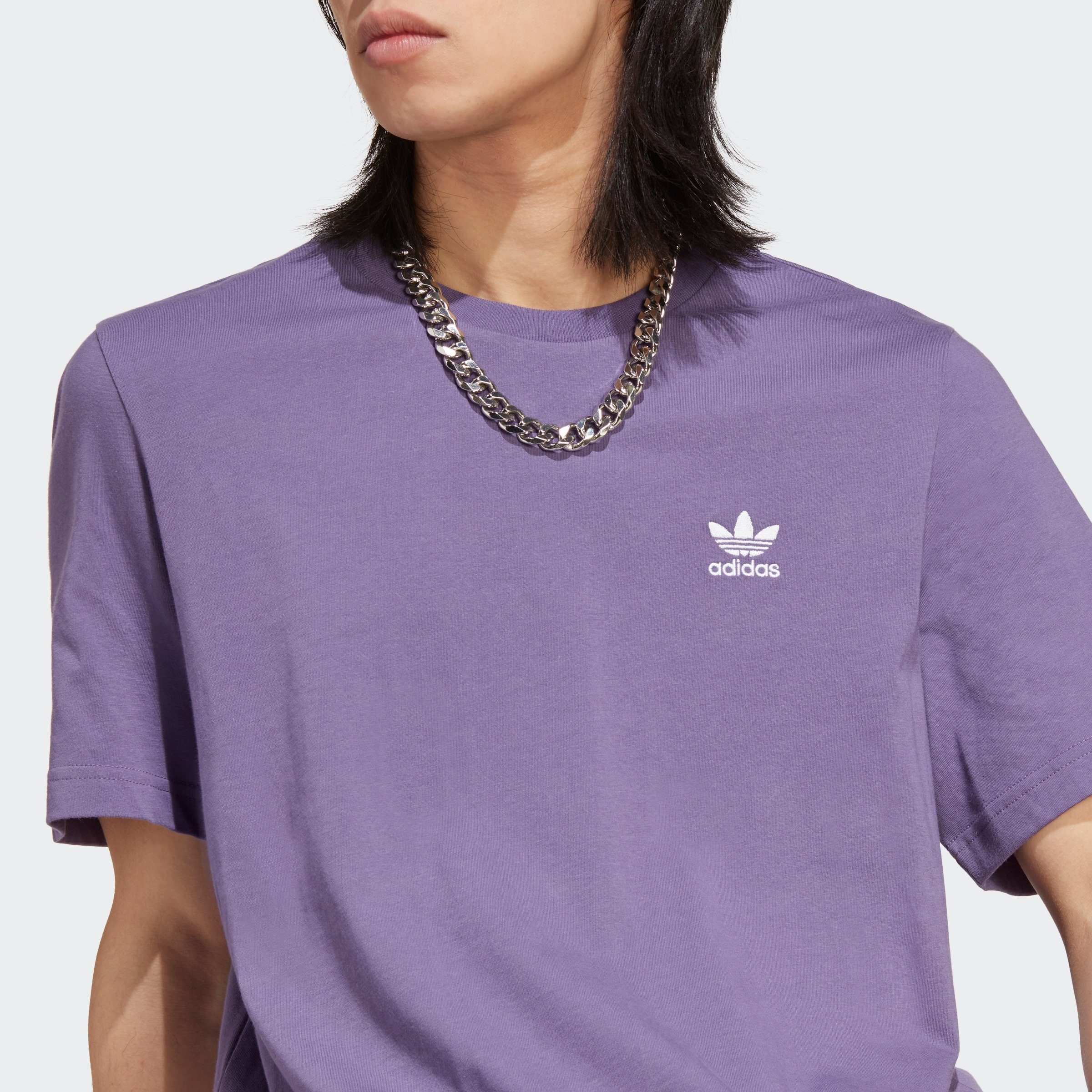 adidas ESSENTIALS TREFOIL Purple T-Shirt Tech Originals